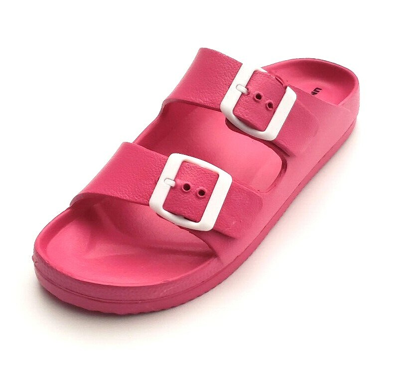 Unionbay Women’s Miami Double-Strap Contoured Foam Sandal Slides Fuschia Size 6