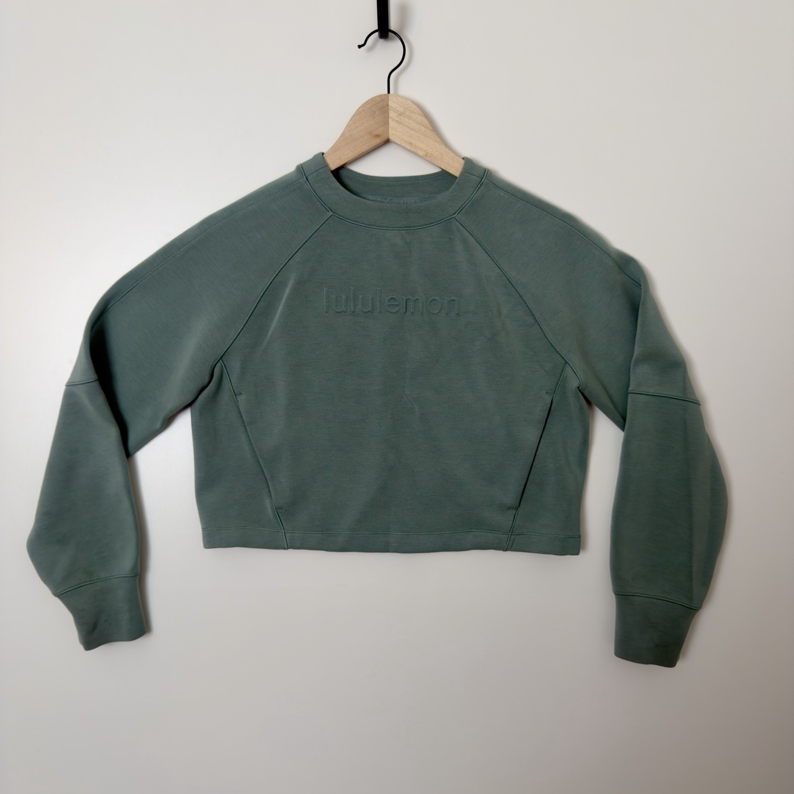 Lululemon Smooth Spacer Cropped Pullover In Crater Blue Size 0 Women’s EUC RARE