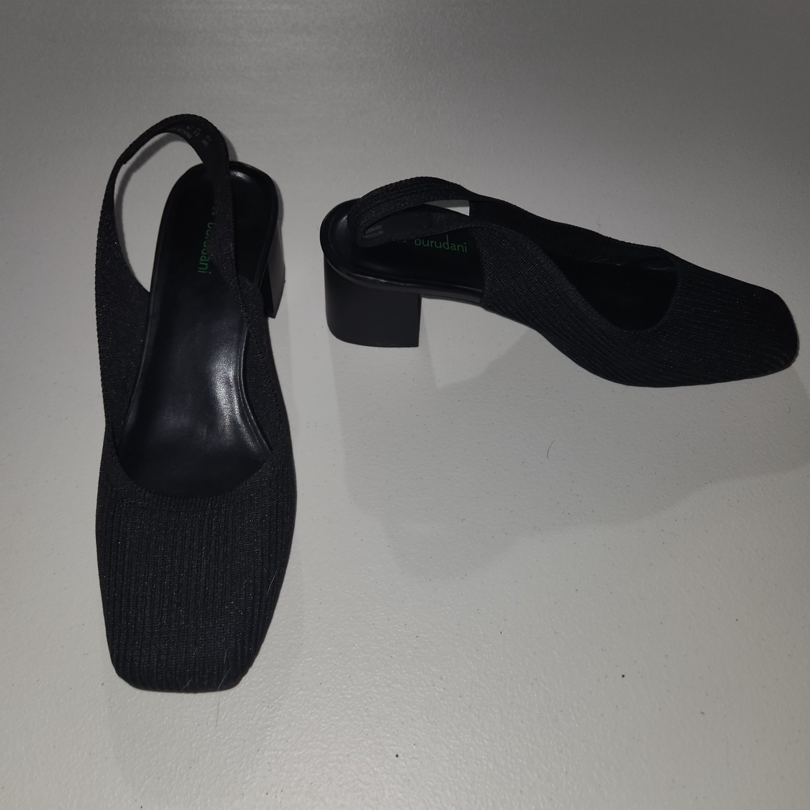 Burudani Stretch Knit Slingback Heels in Black Size 9.5