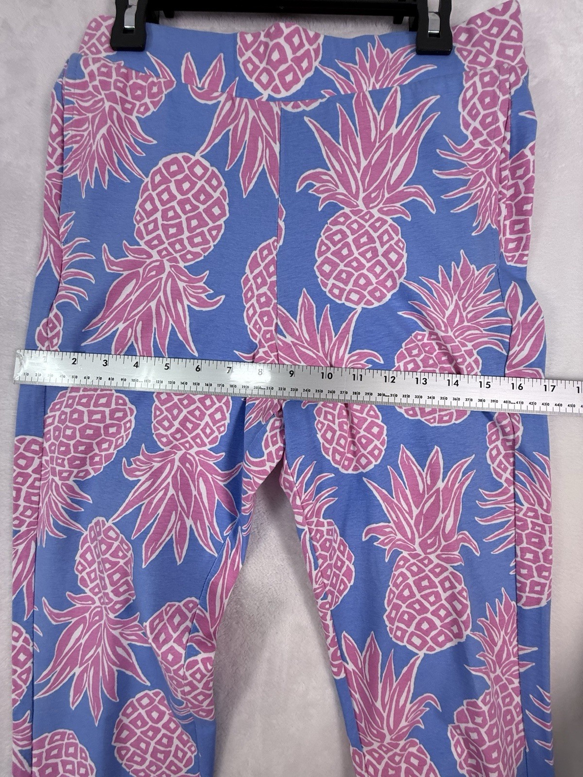 AnaClare Pants XS Athena Knit Legging Pink Blue Pineapple Pocket Ana Clare Clair