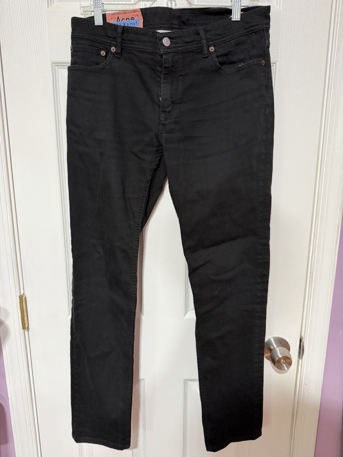 Acne Studios North Stay Black Skinny Jeans Slim Stretch Denim Pants