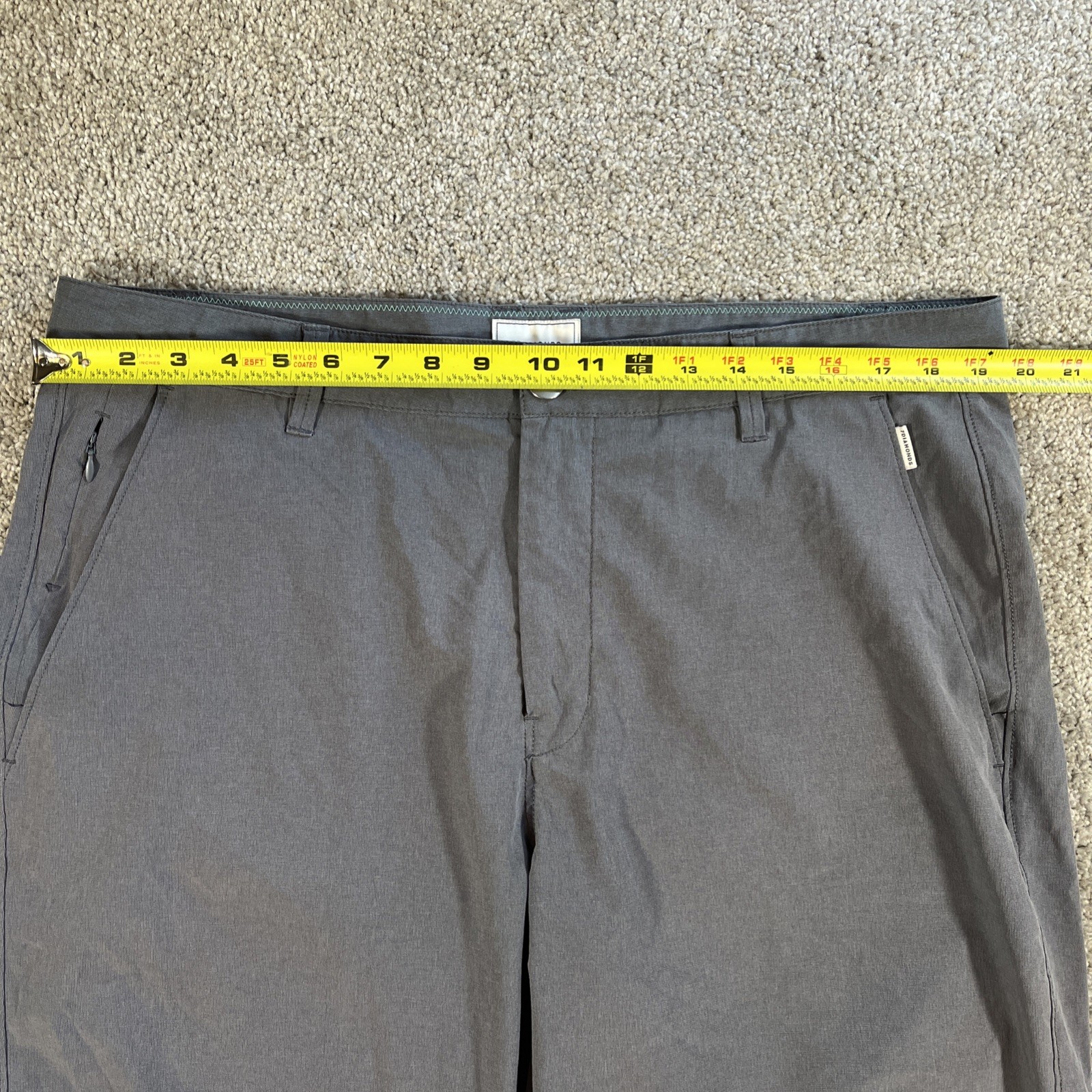 7 Diamonds Men’s Performance Shorts 38 Gray Golf Walking Hiking Flat Front