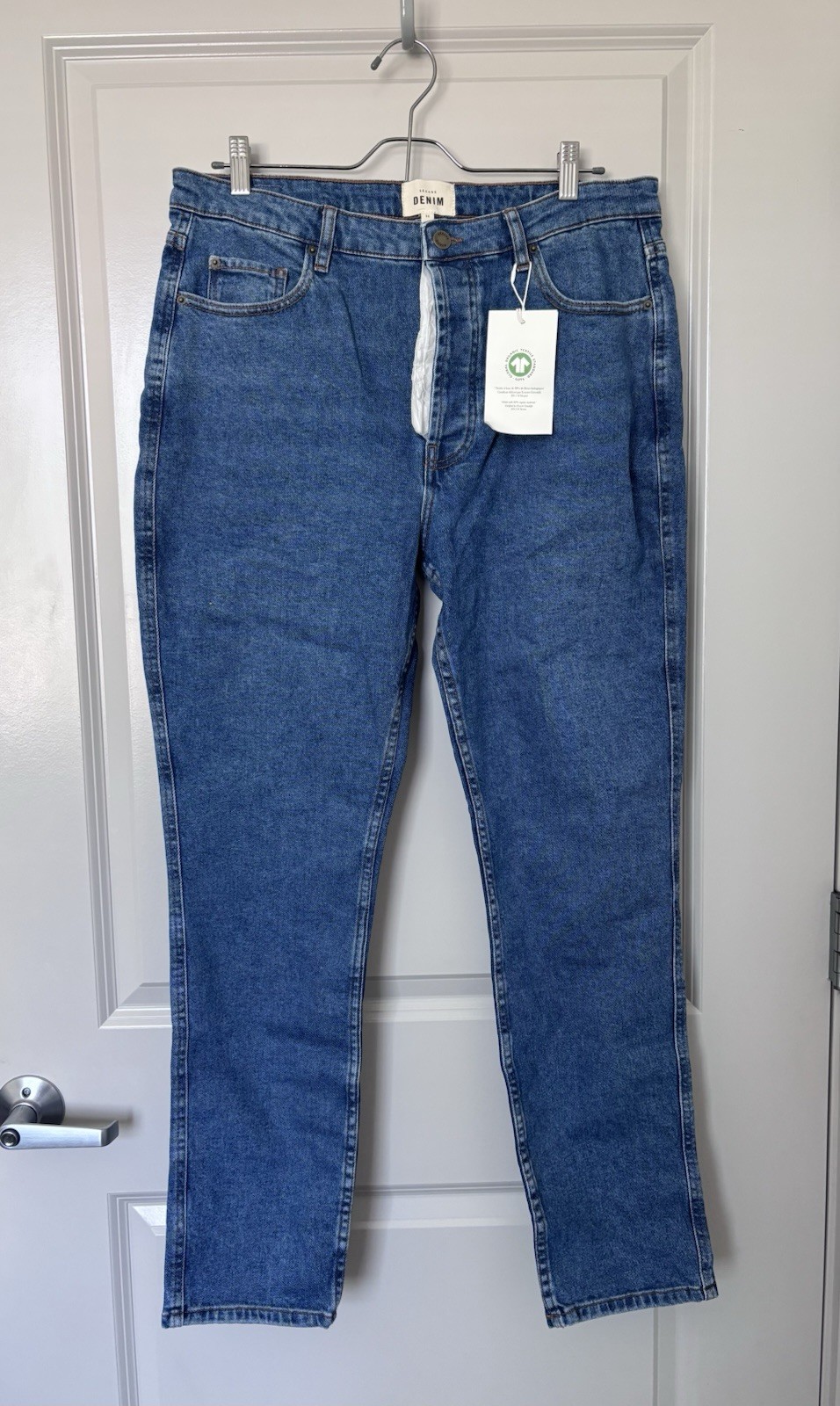 Sézane Women’s Brut Sexy Blue Denim Straight Jeans TALL size 12