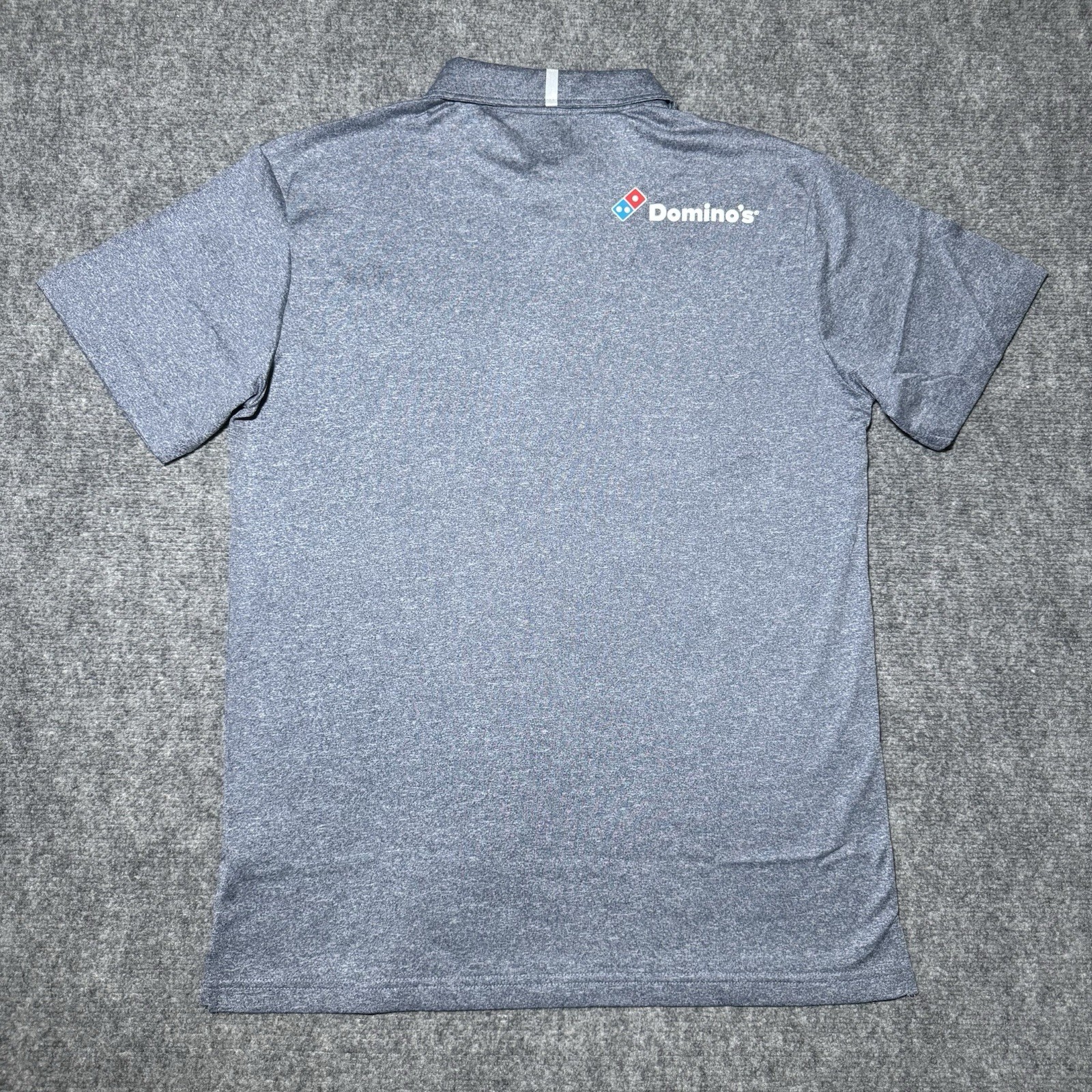 Domino’s Gear Polo Shirt Men Medium Blue Heather Pizza Uniform Work