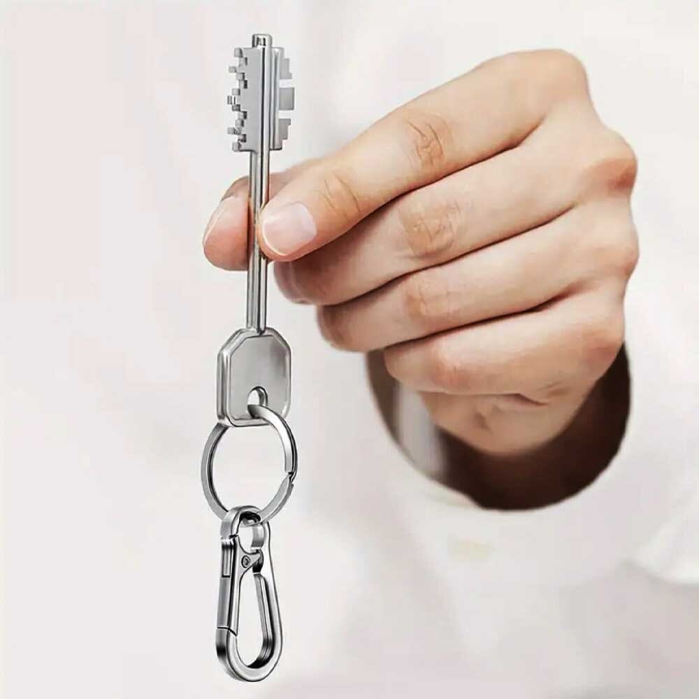 12PCS Keychain Key Ring Carabiner Clip Keyring Chain Fob Holder Silver Metal USA