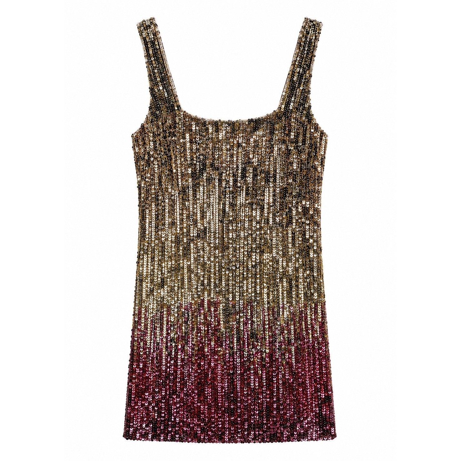 Anthropologie Let Me Be Sequin Ombre Mini Dress Pink Combo XS New