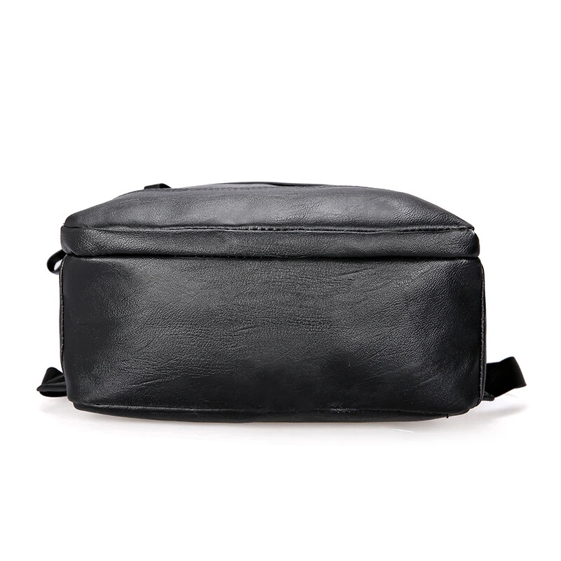 Leather Backpack for Teenage Boys Men Casual Daily School Travel Shoulder Bag
