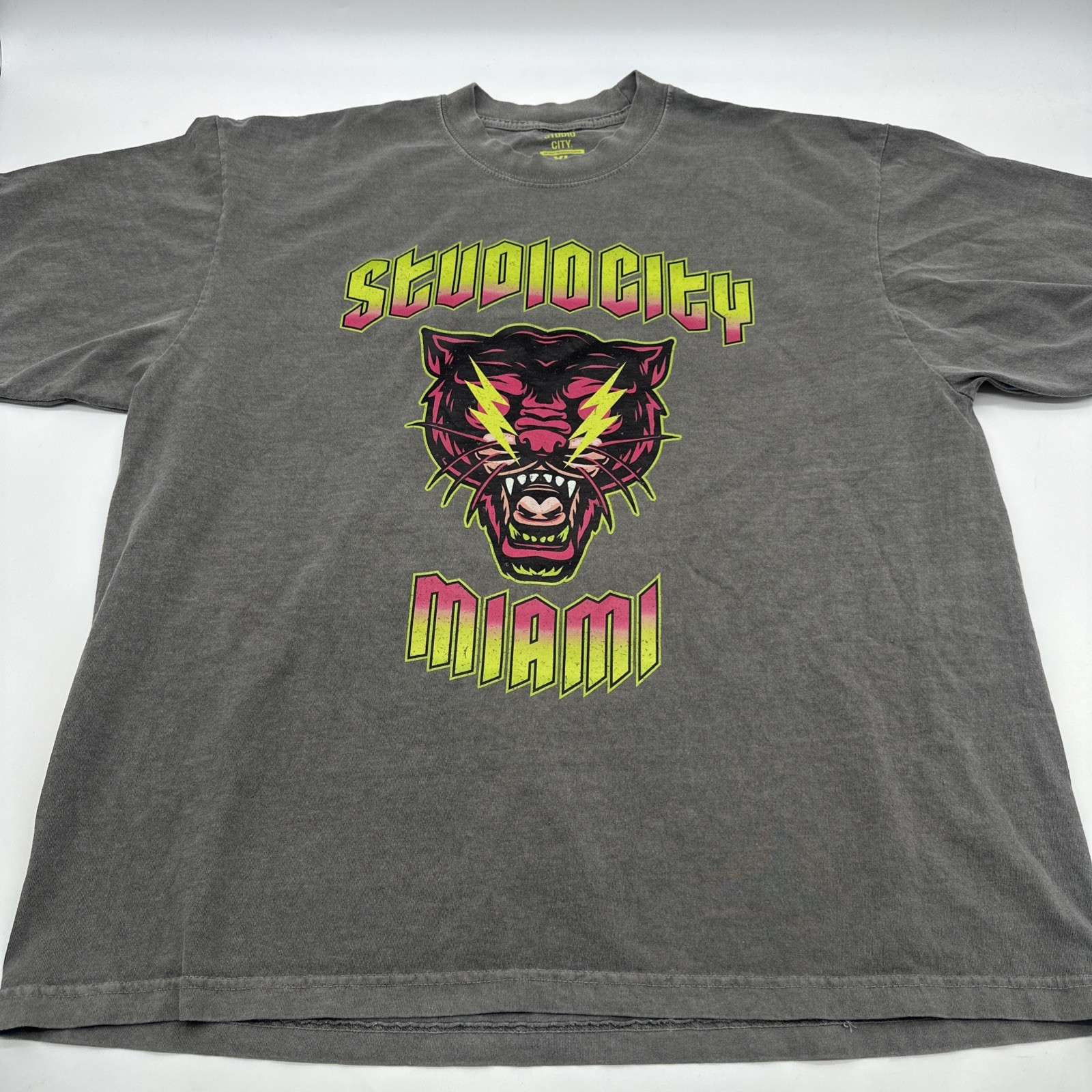 Studio City T-Shirt Men XL Gray Graphic Print Logo 100% Cotton ..#32941