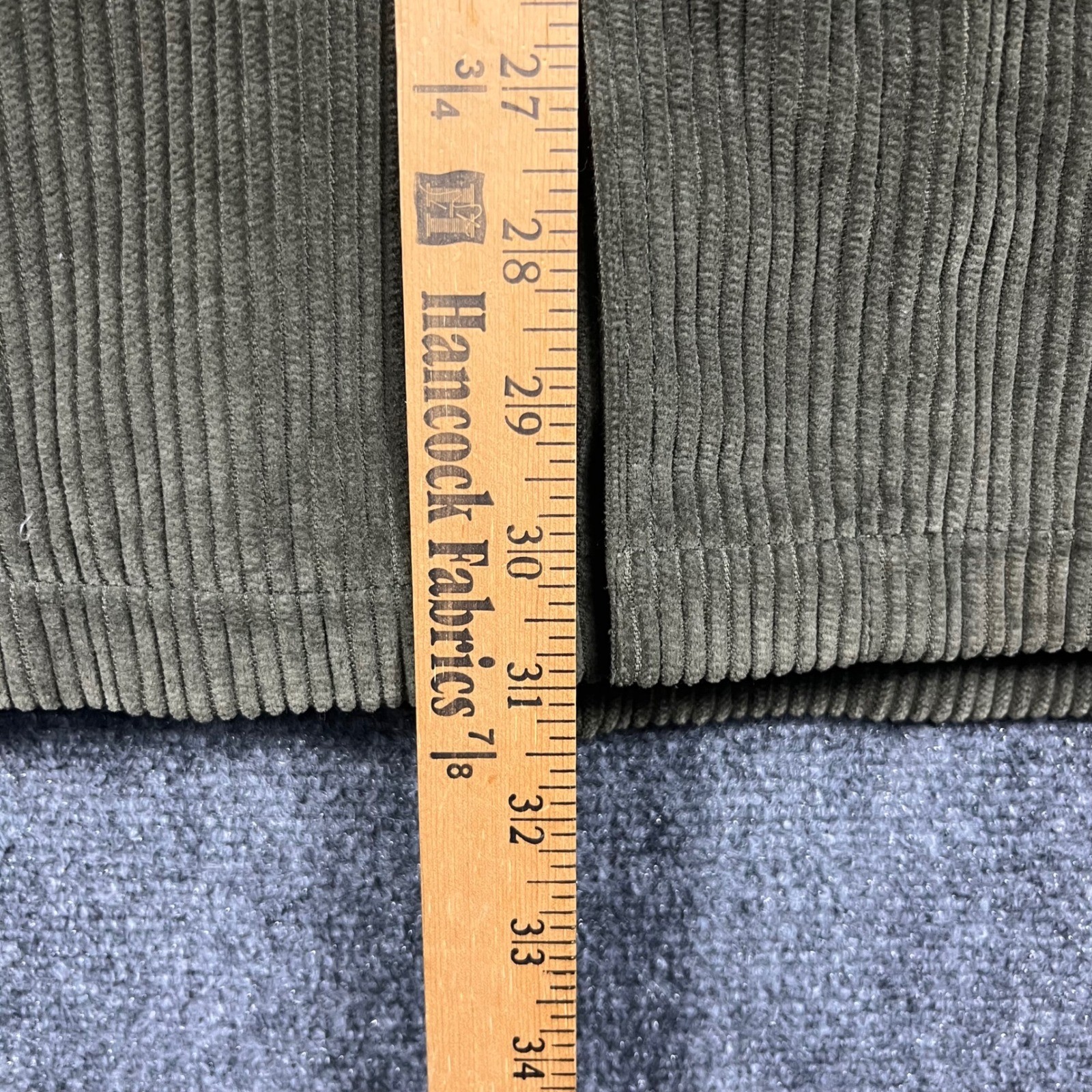 Eddie Bauer Corduroy Field Coat Mens Medium Olive Green Leather Elbow Patches