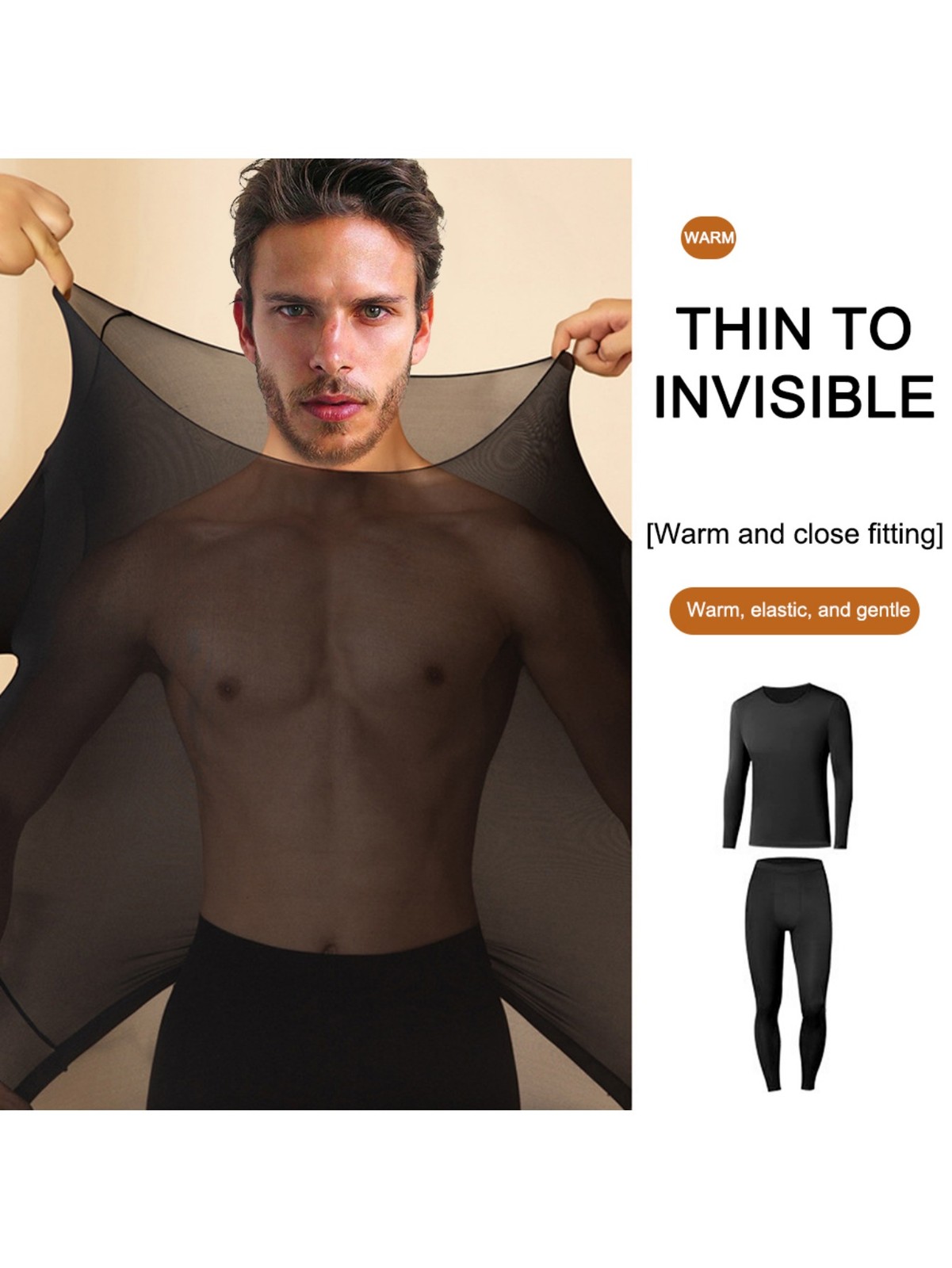 Thermal Underwear for Men Long Johns Fleece Lined Base Layer Set Lightweight USA