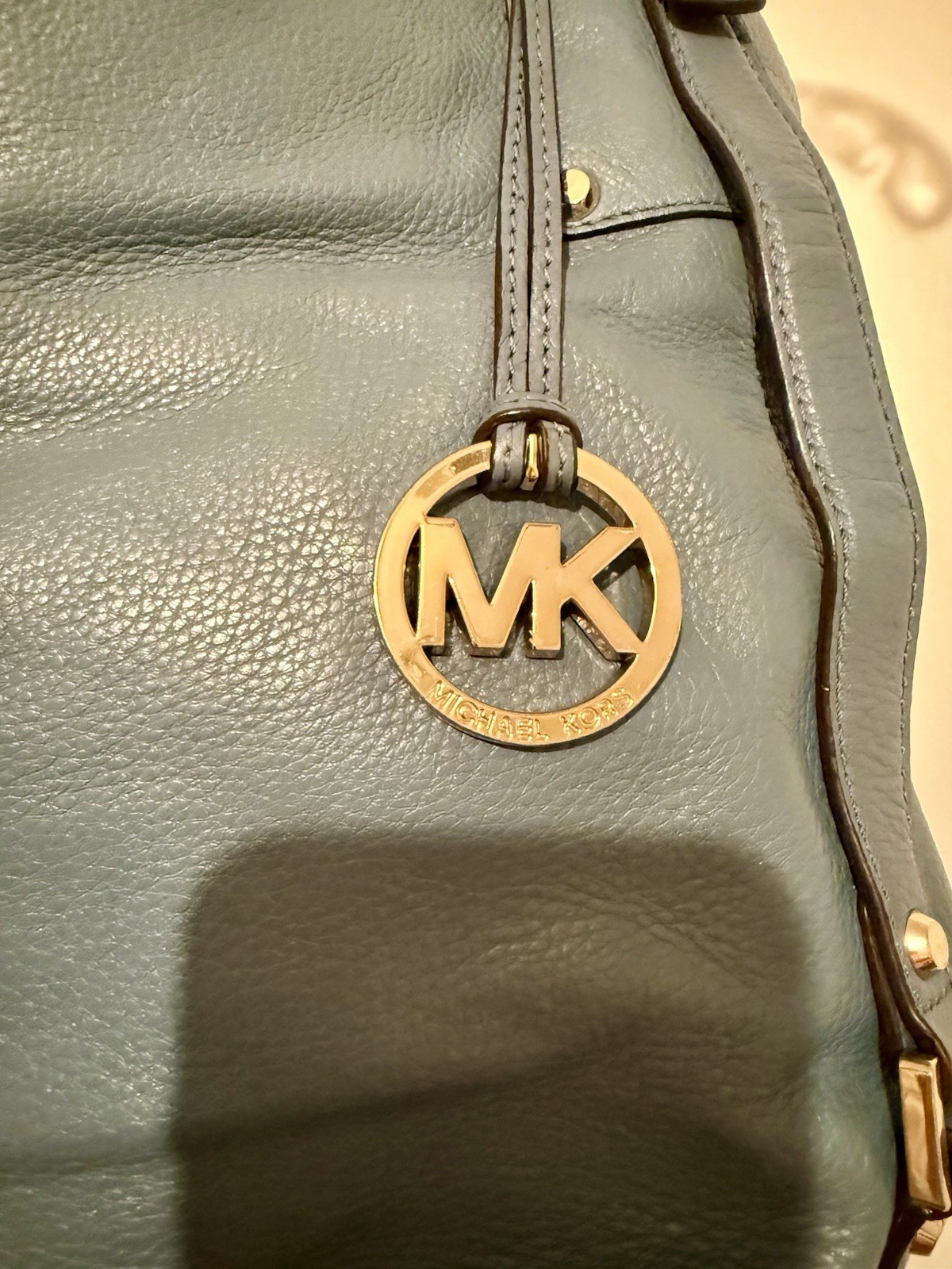 Michael Kors Nolita Bedford Blue Leather Large Hobo Handbag