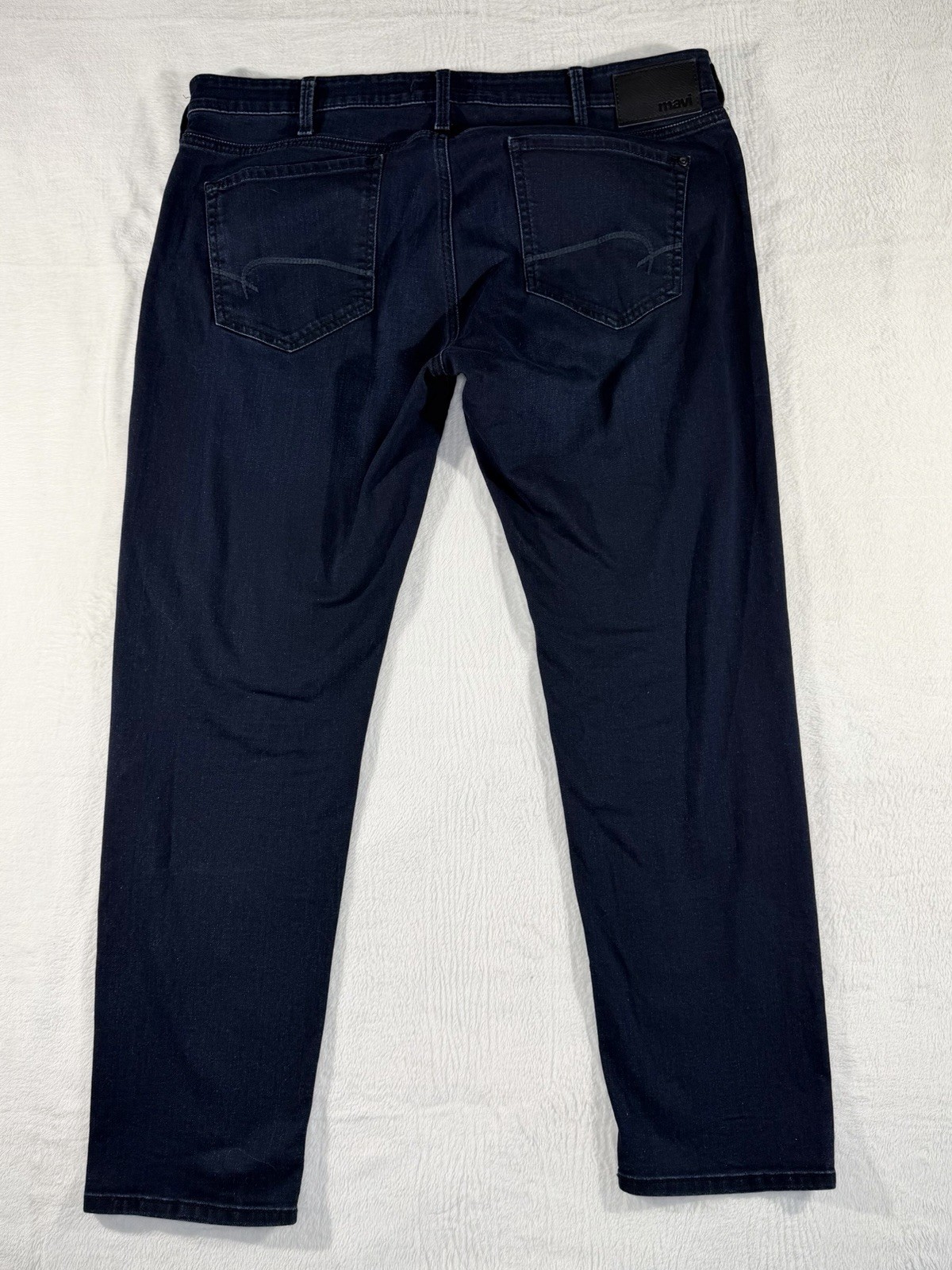 Mavi Jake Men’s Dark Wash Slim Leg Straight Stretch Denim Blue Jeans, 38×30