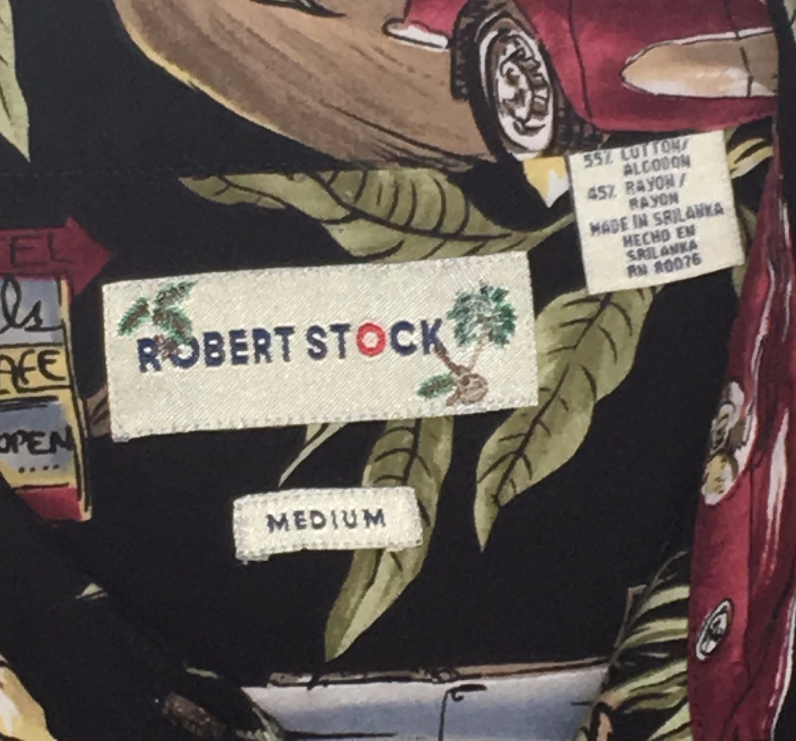 Robert Stock Shirt Mens Medium Corvette Ford Thunderbird Cadillac Vtg Cars