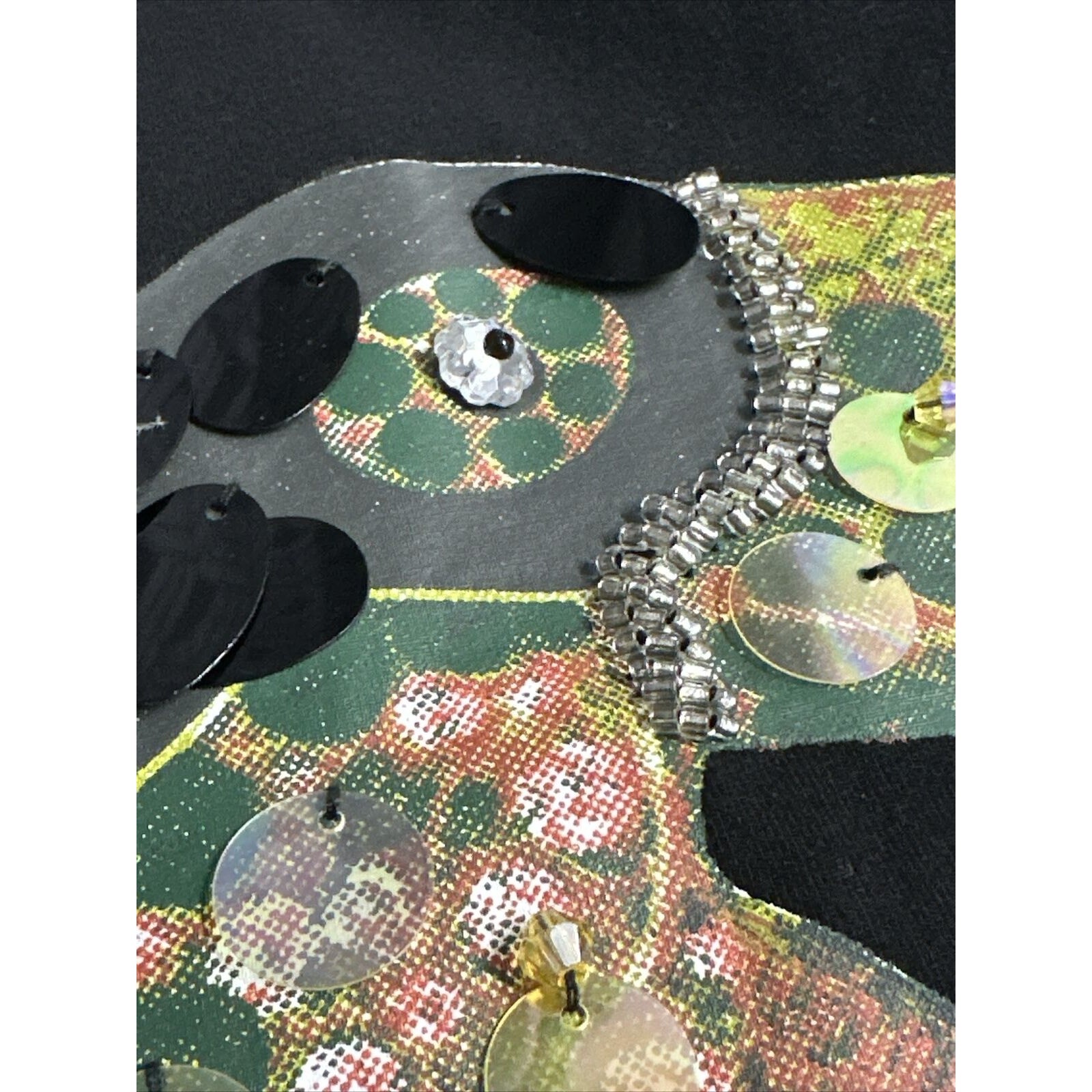 Zero Degrees Celsius Womens Black Toucan Birds Embellished Shirt size Medium