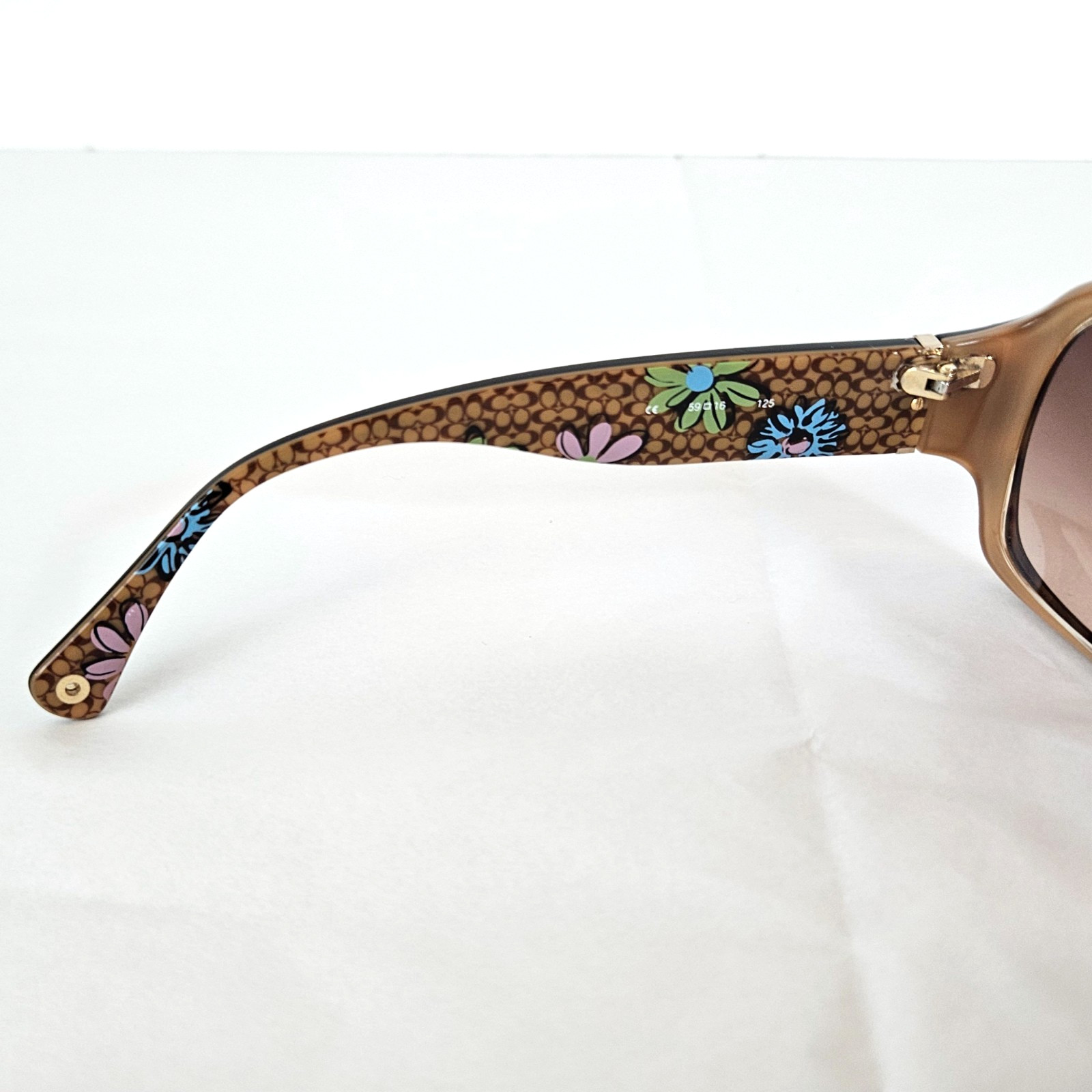 COACH Peony (S471) Tortoise Wrap Sunglasses 59-16-125mm With Case