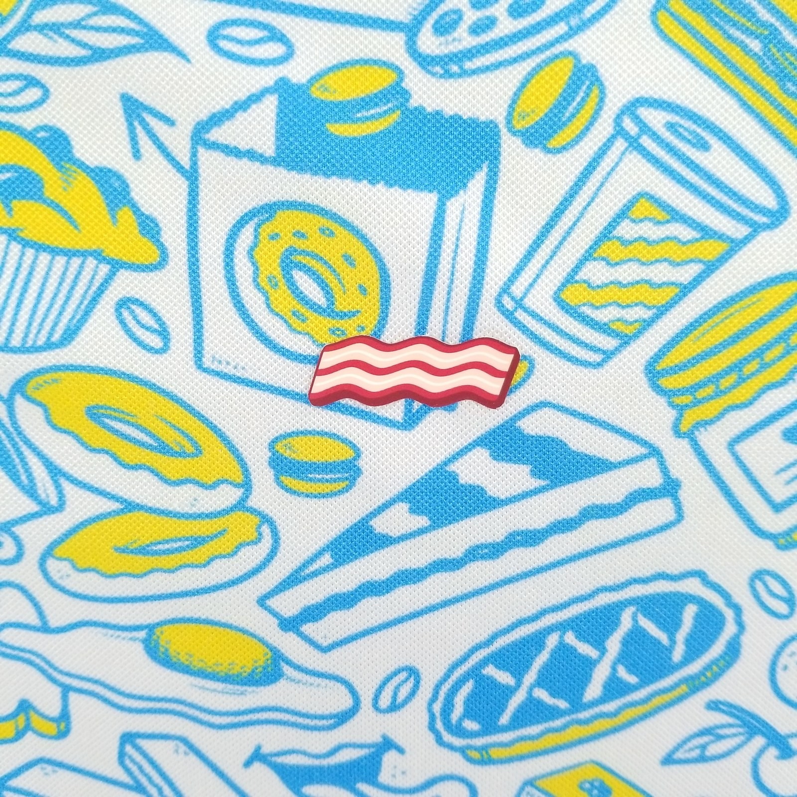 Breakfast Balls Polo Shirt Mens XXL Modern Fit Bacon Brunch Golf Donuts Diner