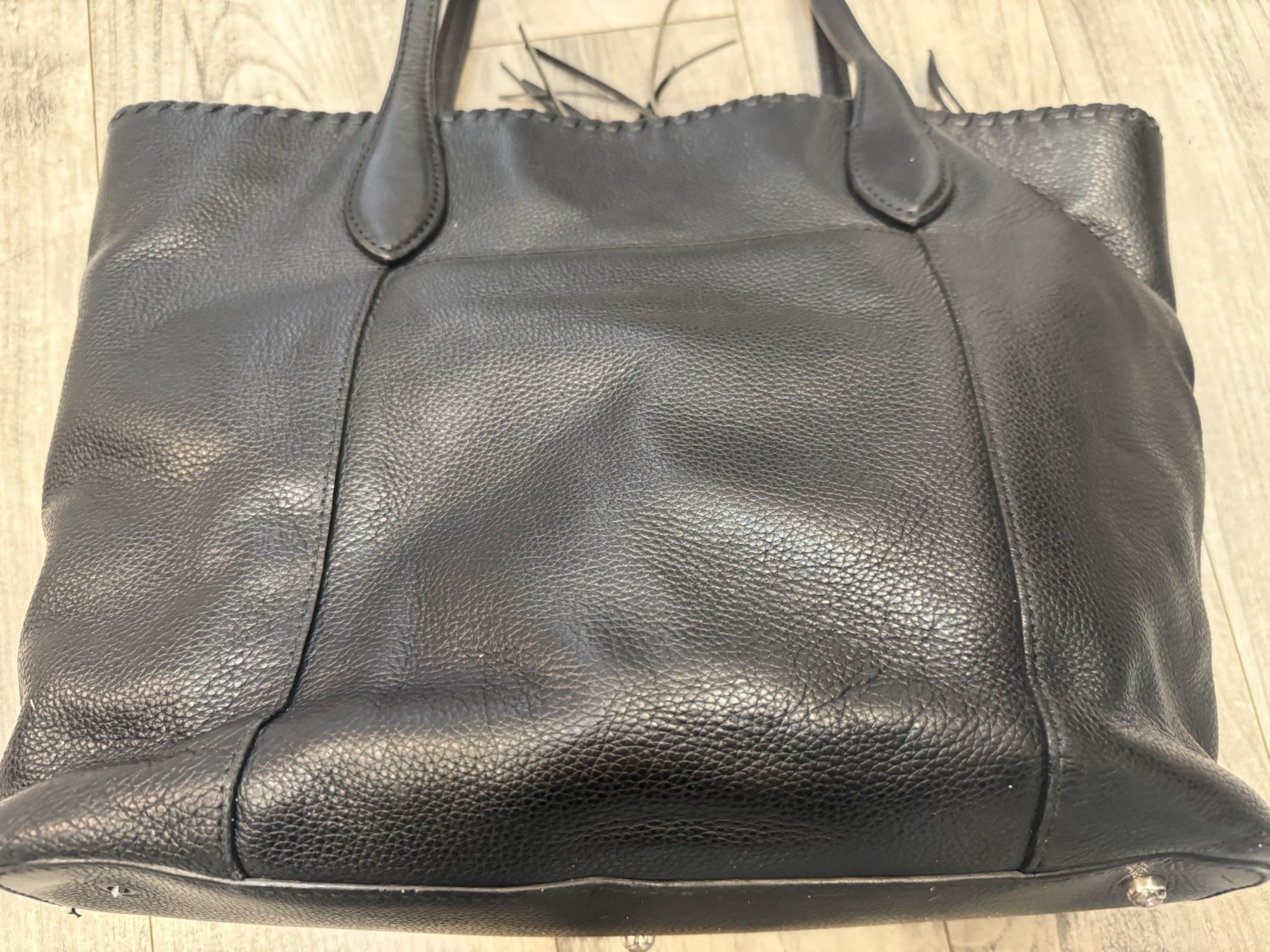 BRIGHTON FERRARA COLL GABRIELLA BLACK MEDALLION TASSELED TOTE PURSE $530