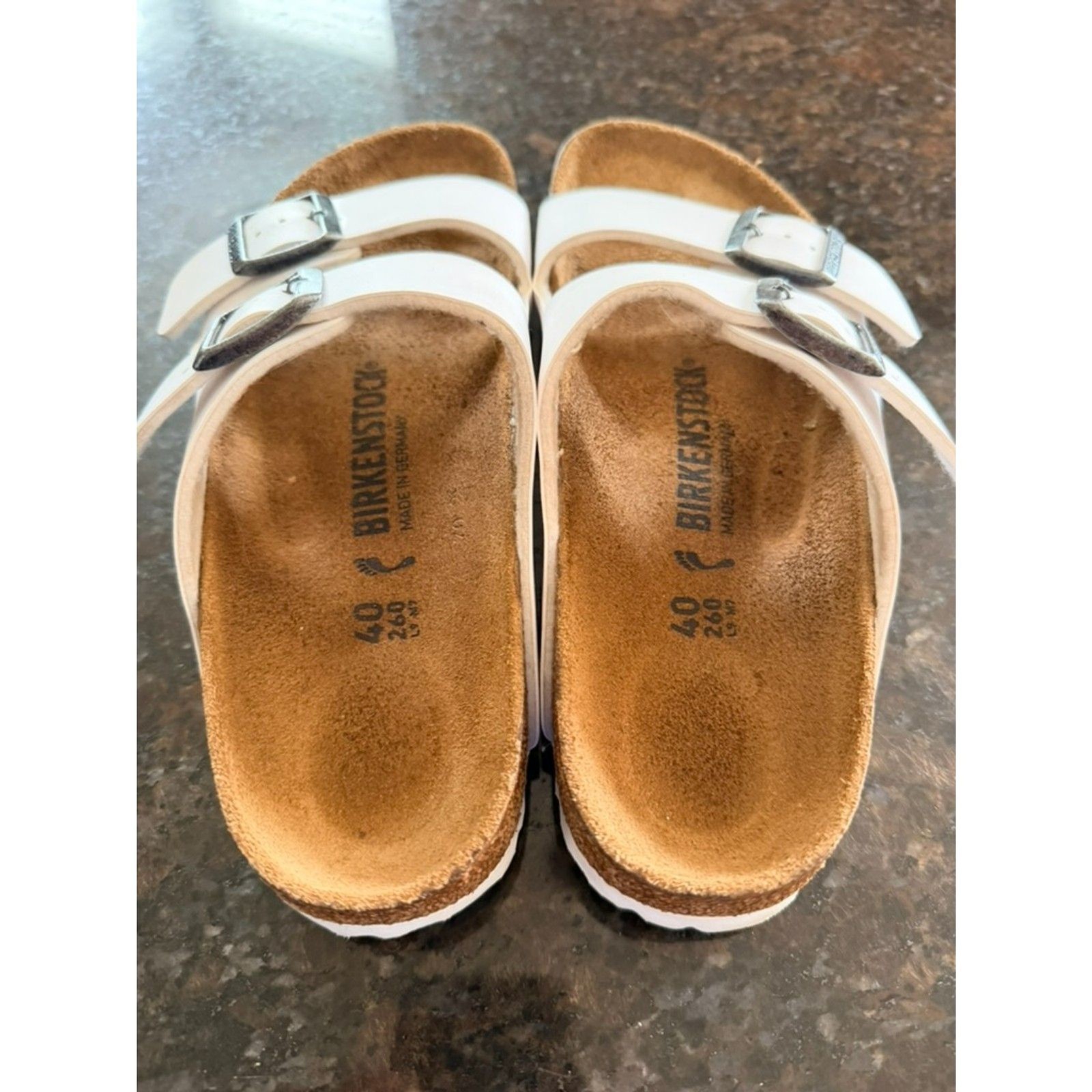 Birkenstock Arizona White Birko-Flor Sandals EU 40N Women’s 9-9.5