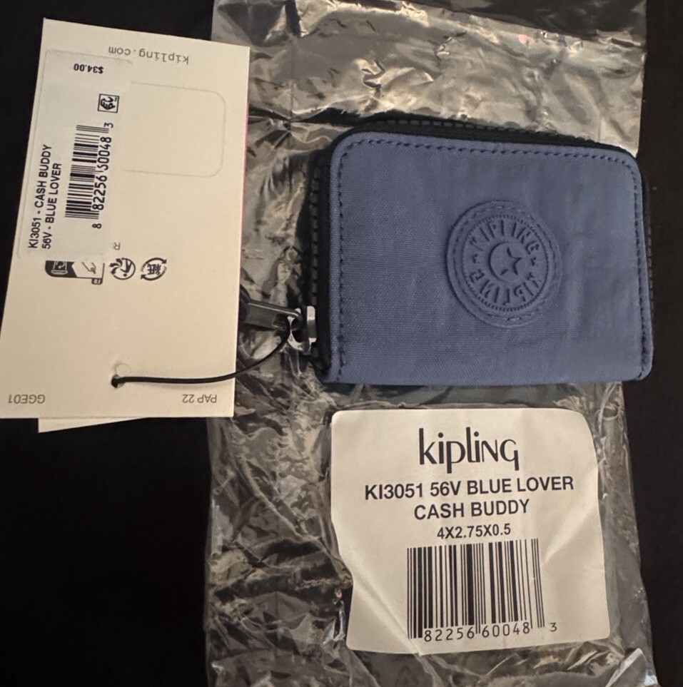 Kipling Small Blue Wallet For Everyday Use Brand New