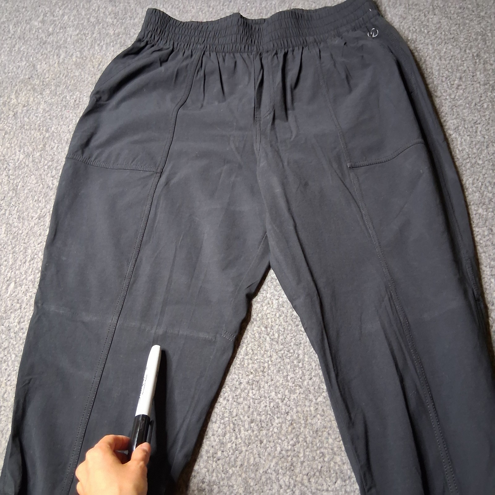 Calia Women’s Black Yoga Pants Size L Tapered Leg Ankle Zip Athletic Pants