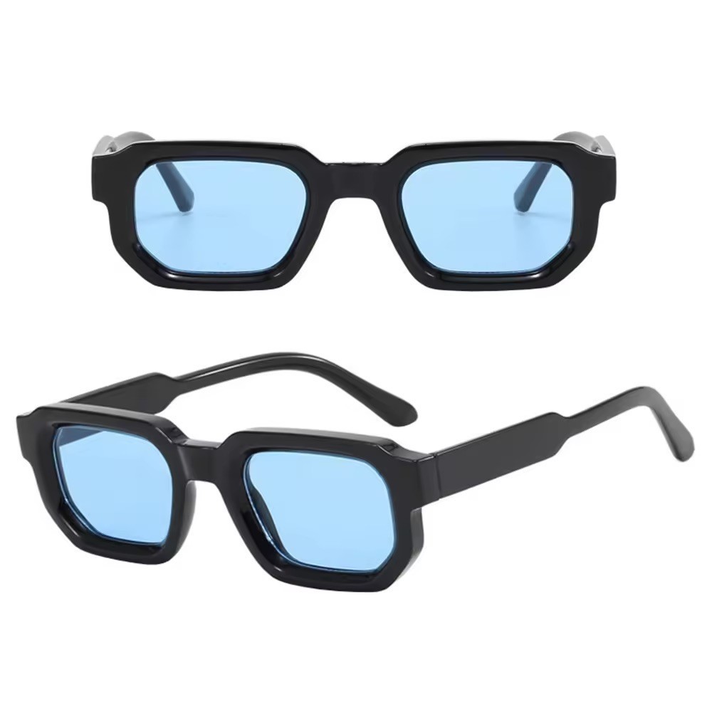 Mens Luxury Hip Hop Rapper Beveled Outdoor UV400 Rectangle Sunglasses Elegant