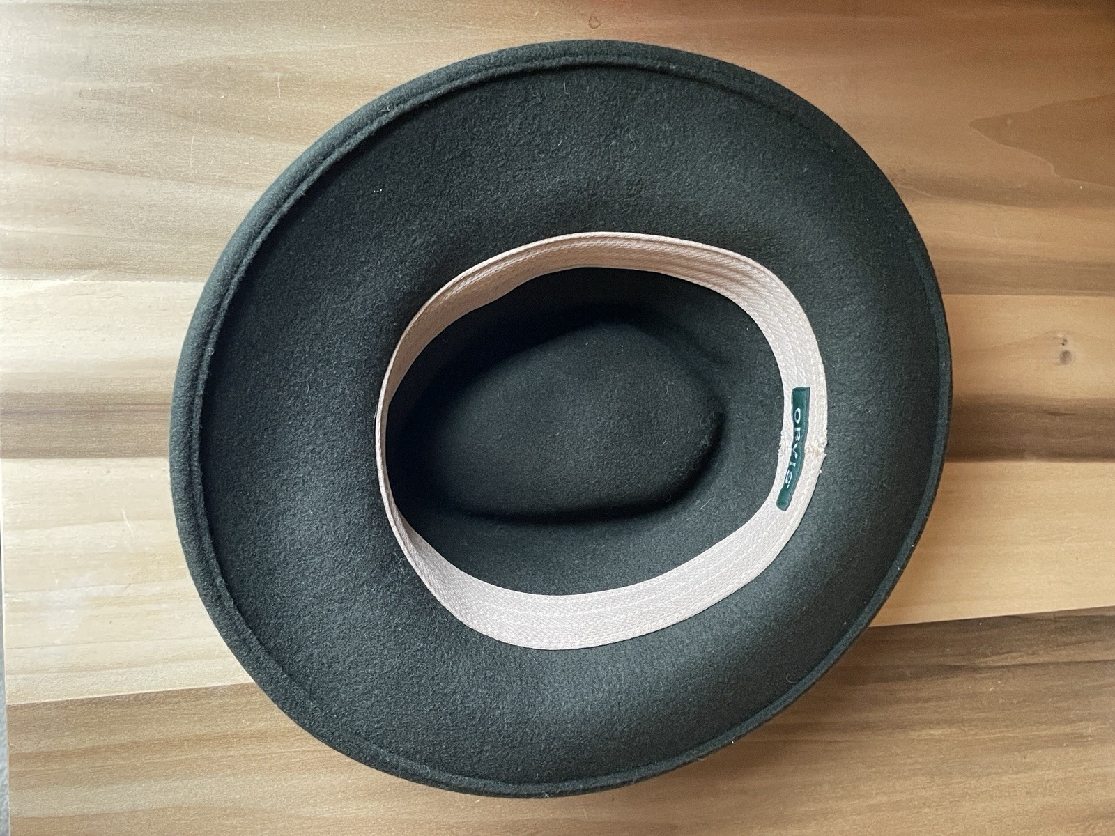 ORVIS Fedora Hat Dark Green Small ~6.75” Made in USA 100% Wool Felt Packable