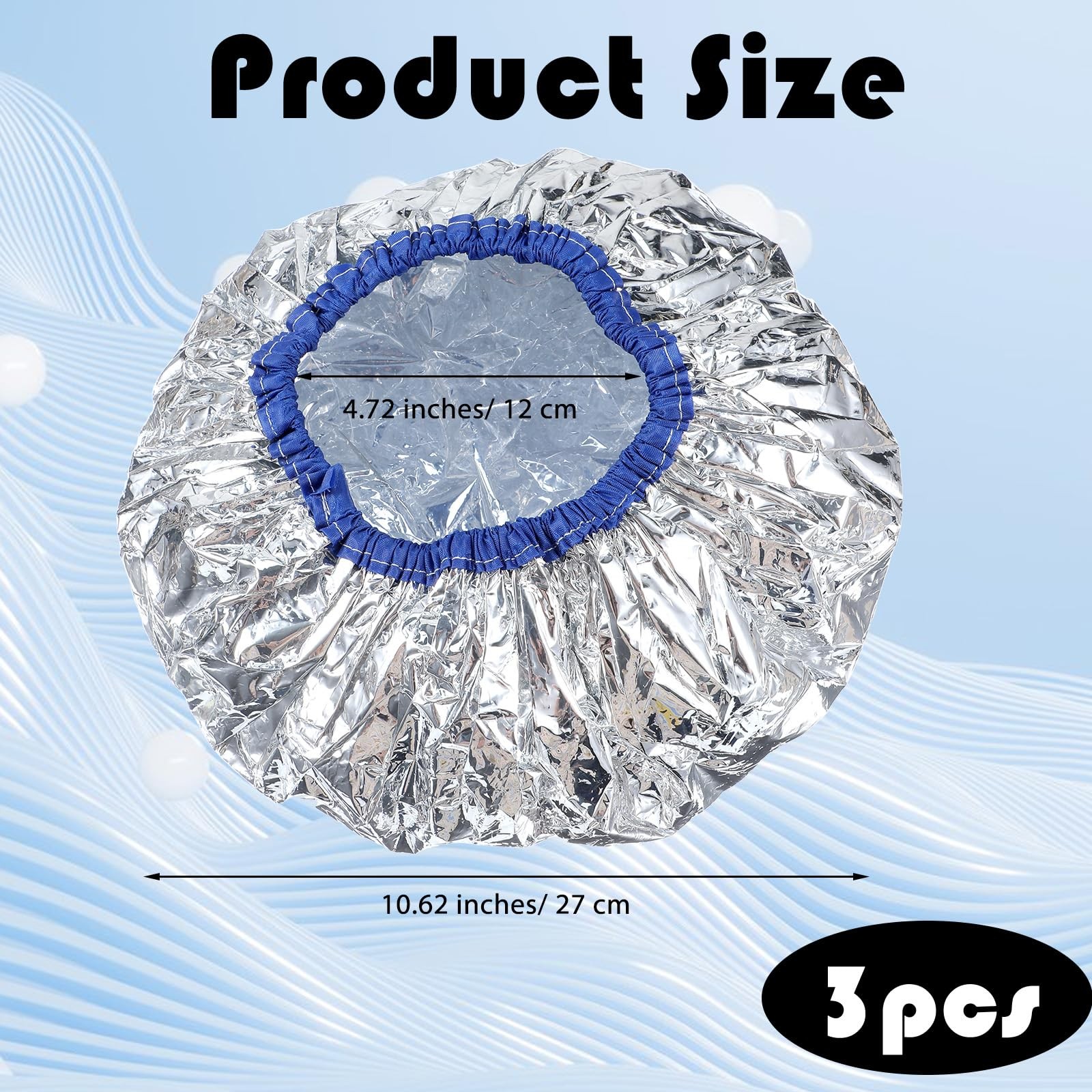 3 Pack Aluminum Foil Deep Conditioning Heat Cap Hot Oil Treatment Reusable