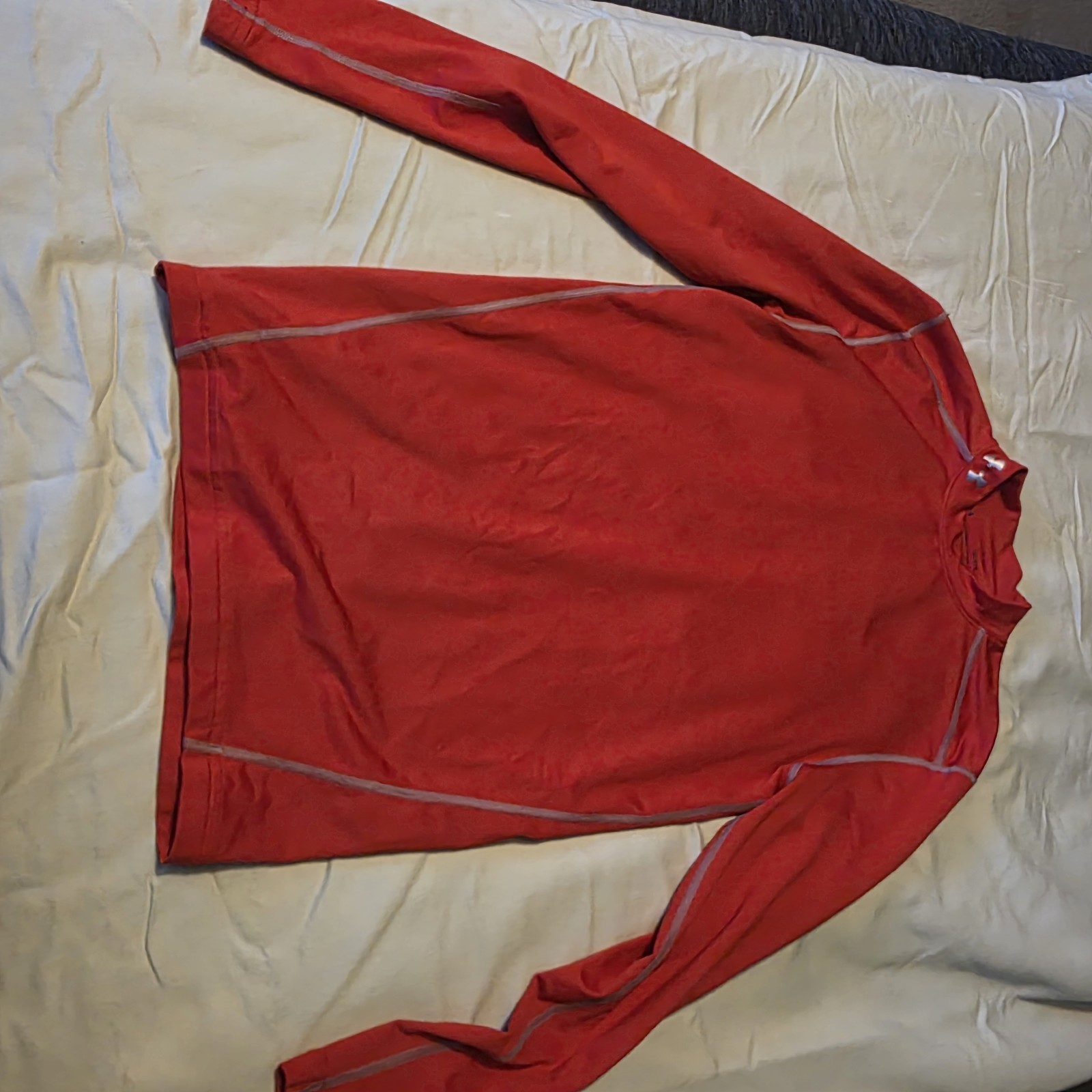Under Armour HeatGear Men’s Compression Mock Neck Long Sleeve Shirt Red LG