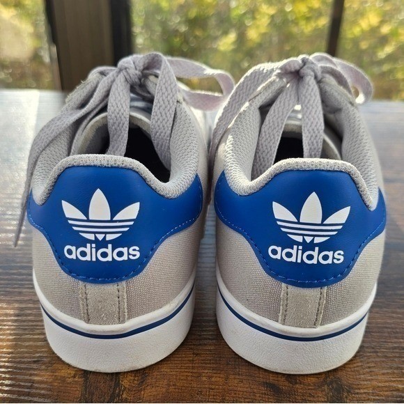 Adidas Campus Vulc Grey Suede White Three Stripes Royal Blue Sneakers
