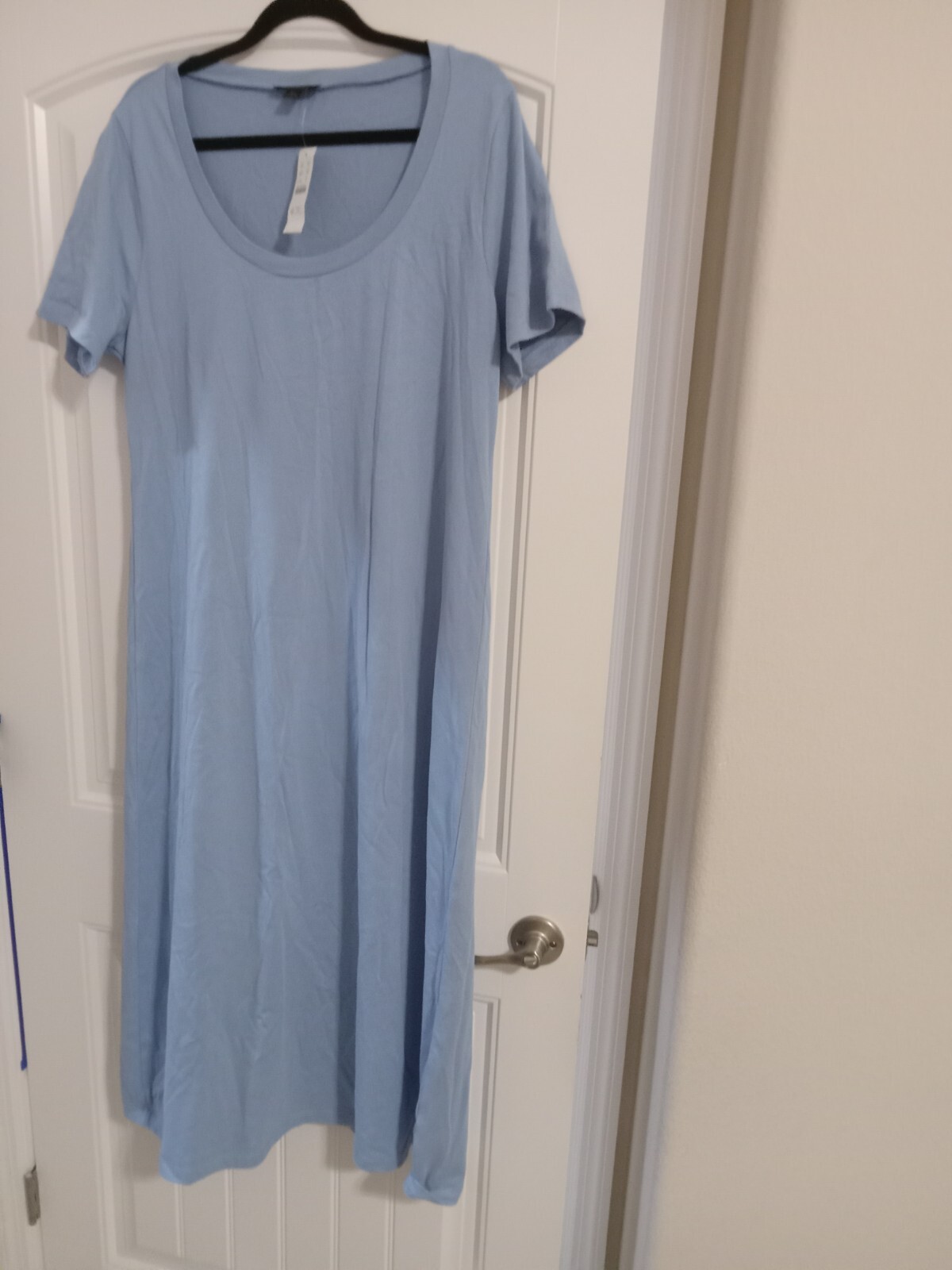 J. Crew NWT XL Scoopneck Cotton Maxi Dress Mid Elbow Sleeve