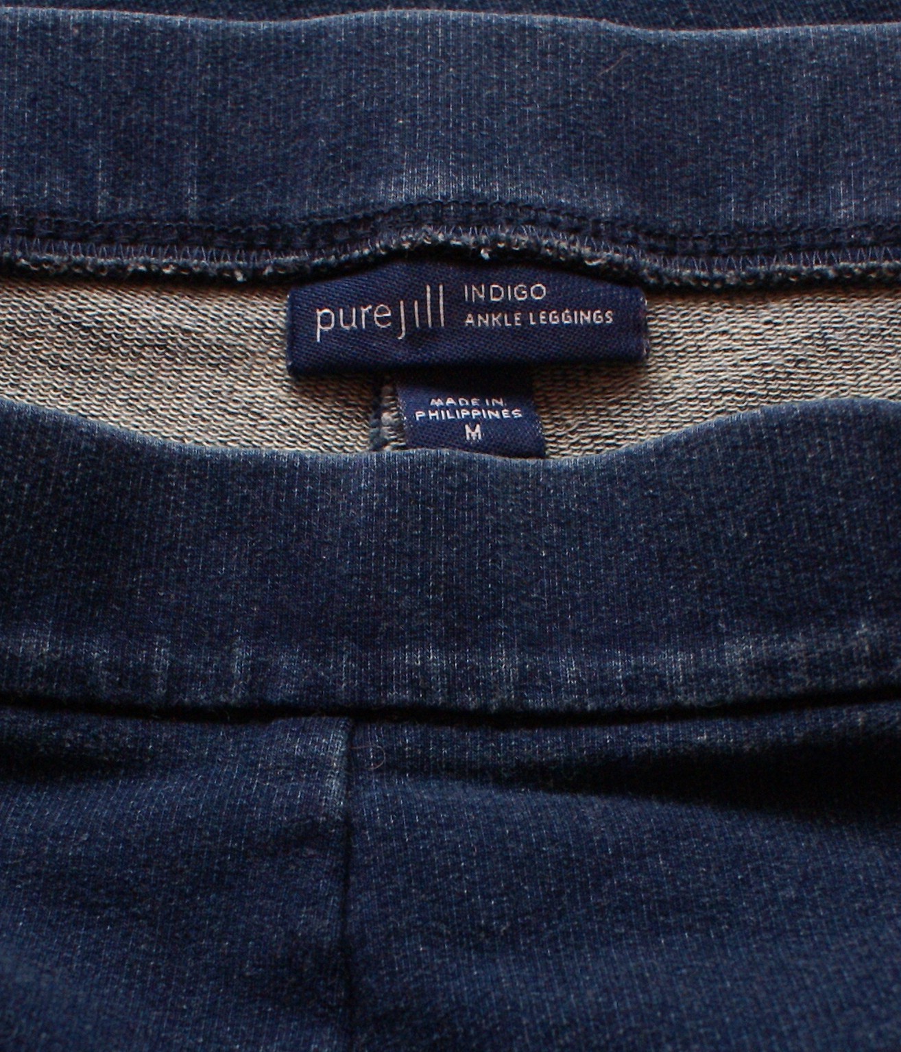 PureJill J.Jill Womens Medium Indigo Ankle Legging Pull On Blue Knit Denim Pants