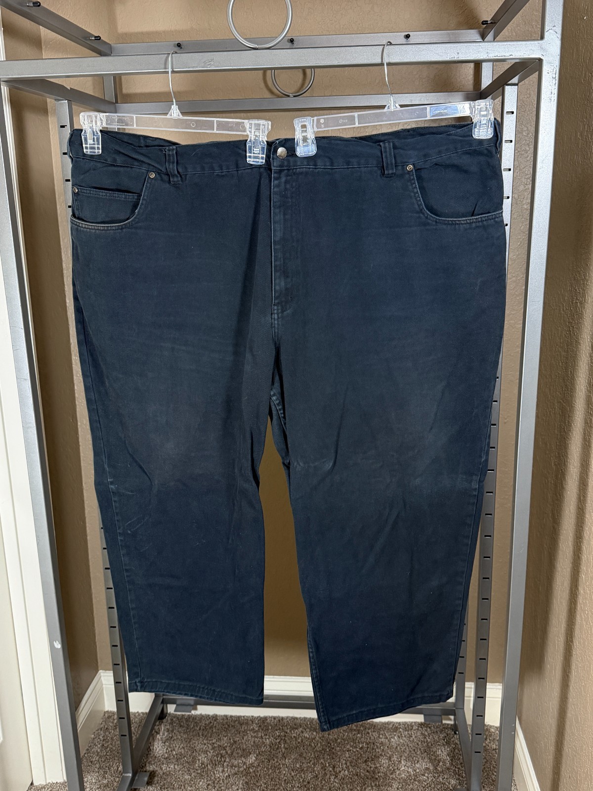 HB Harbor Bay Men’s Black Jeans Size 56×28 100% Cotton Denim
