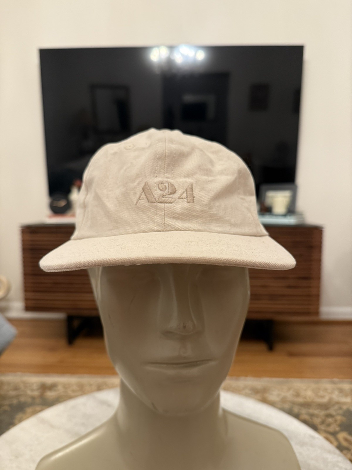 A24 Films Cream Logo Baseball Cap Strapback Hat Adjustable