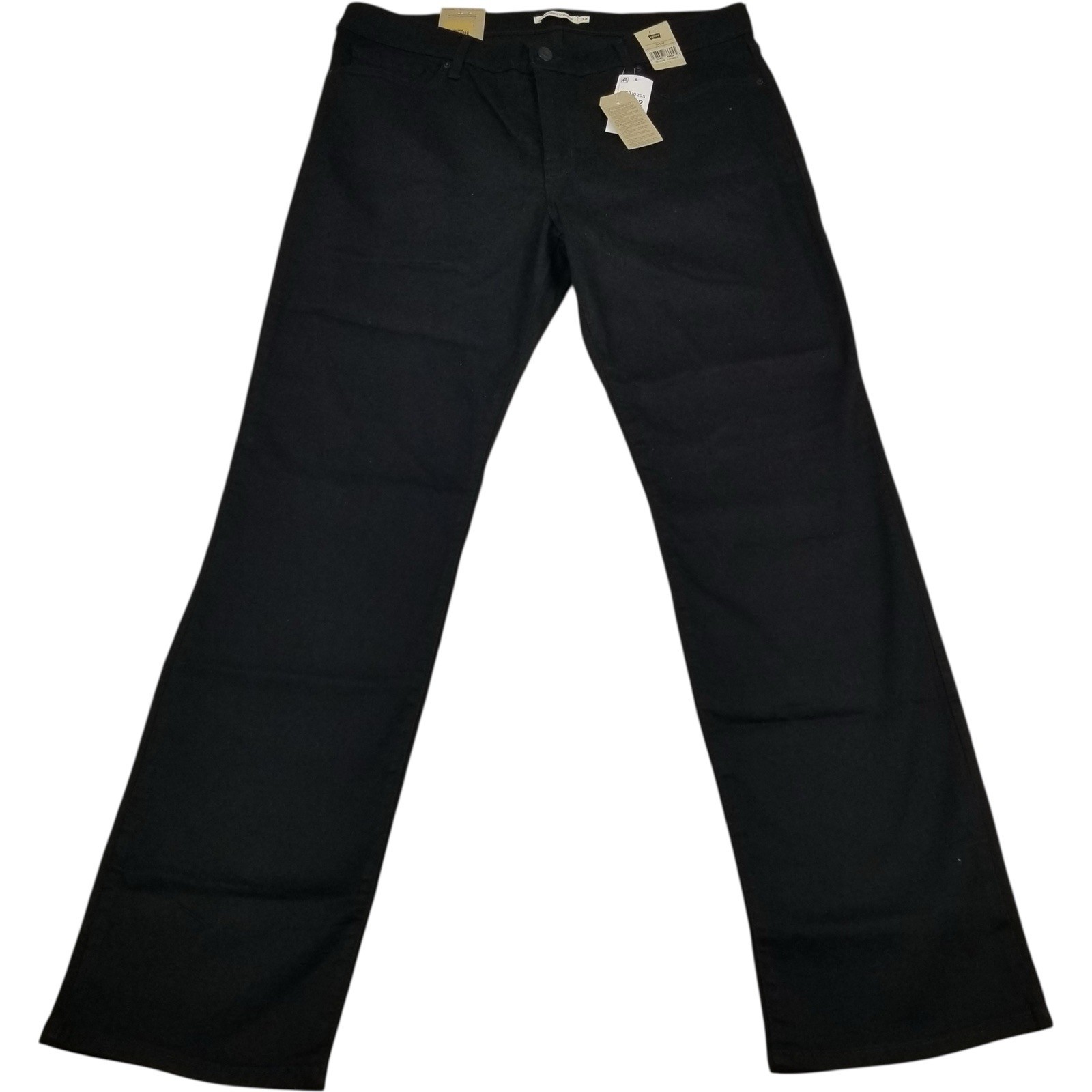 Levis 314 Shaping Straight Black Wash Jeans Womens 34 x 32 New