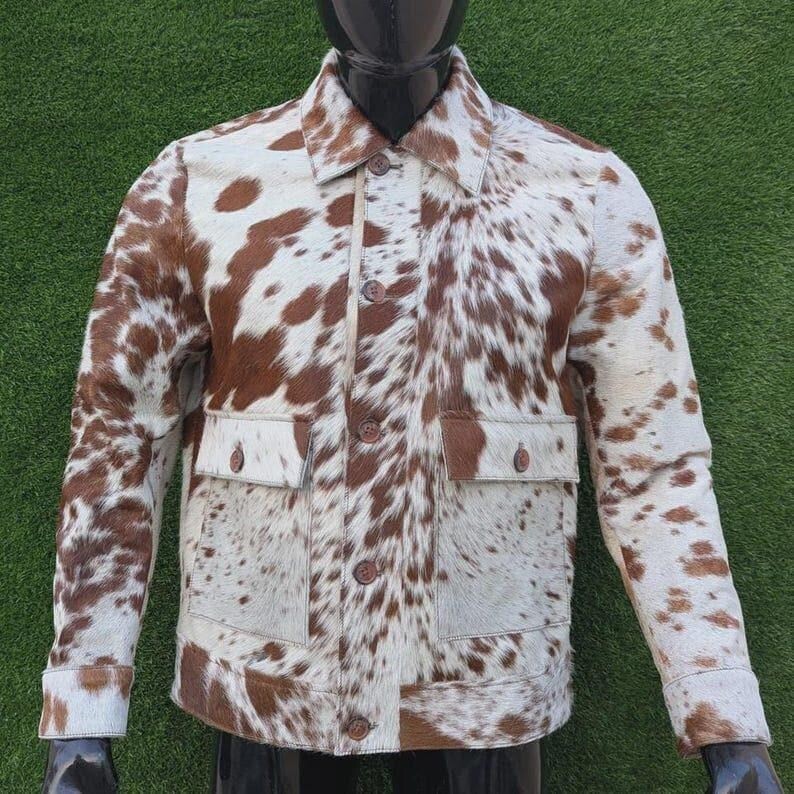 Handmade Genuine Cowhide Fur Leather Jacket – Natural Hair-On Cow Skin