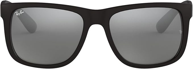 RAY-BAN, FRAME – MATTE RUBBER BLACK, LENSES – SILVER MIRROR, 622/55