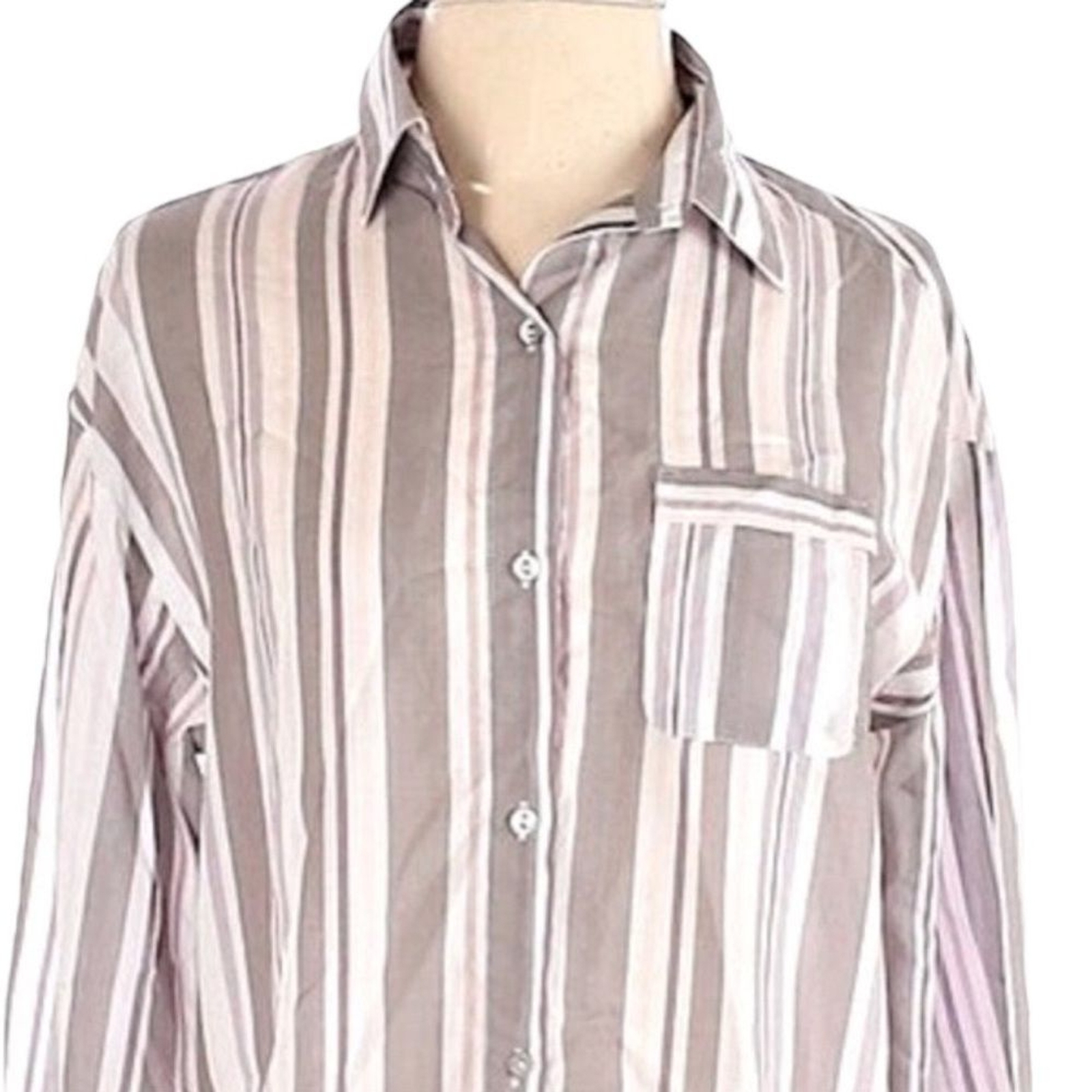 Stars Above Stripe Button Down Soft Stripe Shirt Size S NWT