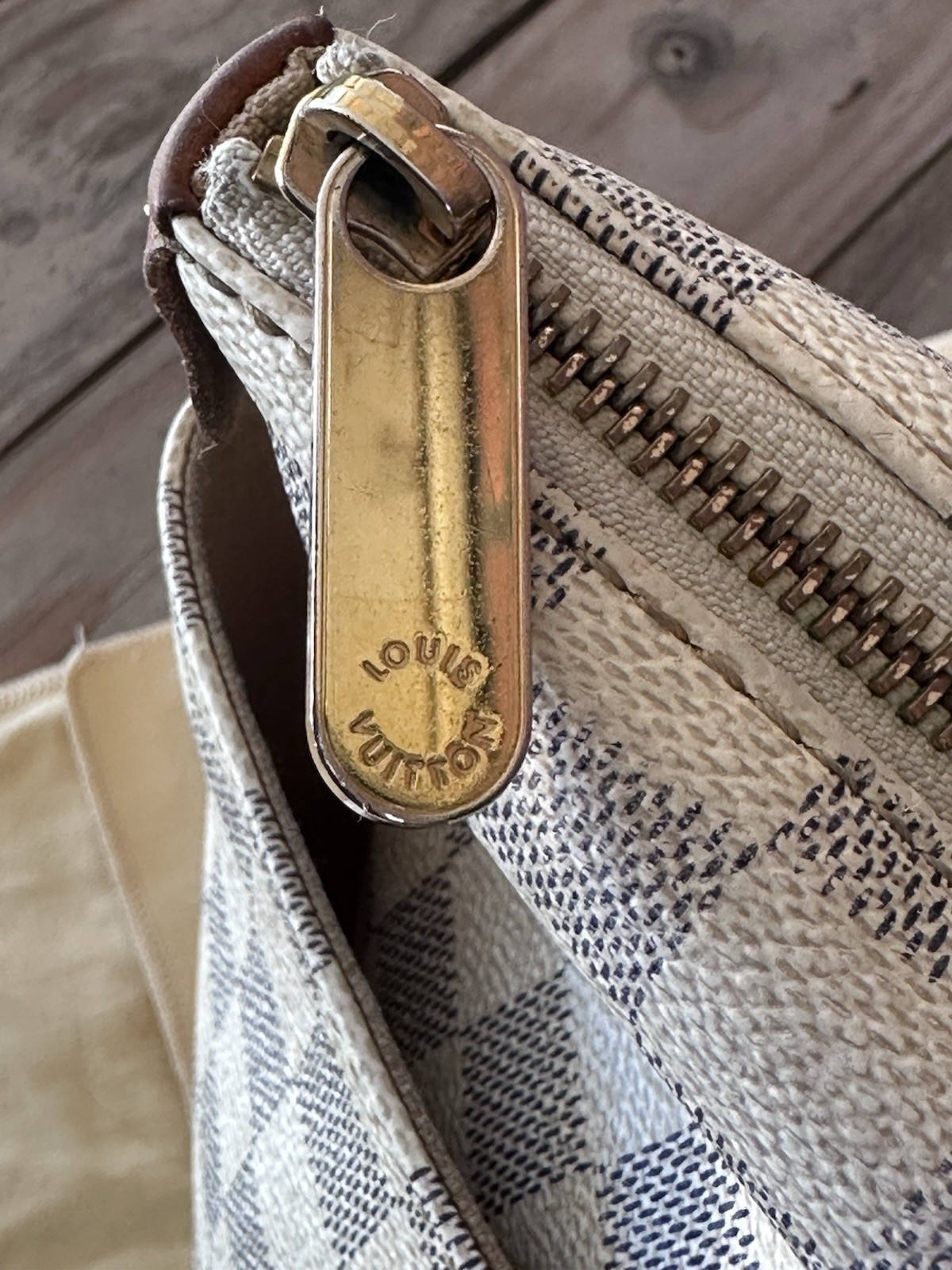 Louis Vuitton Totally PM Damier Azur Zip Shoulder Bag Outer Pockets Dust Bag