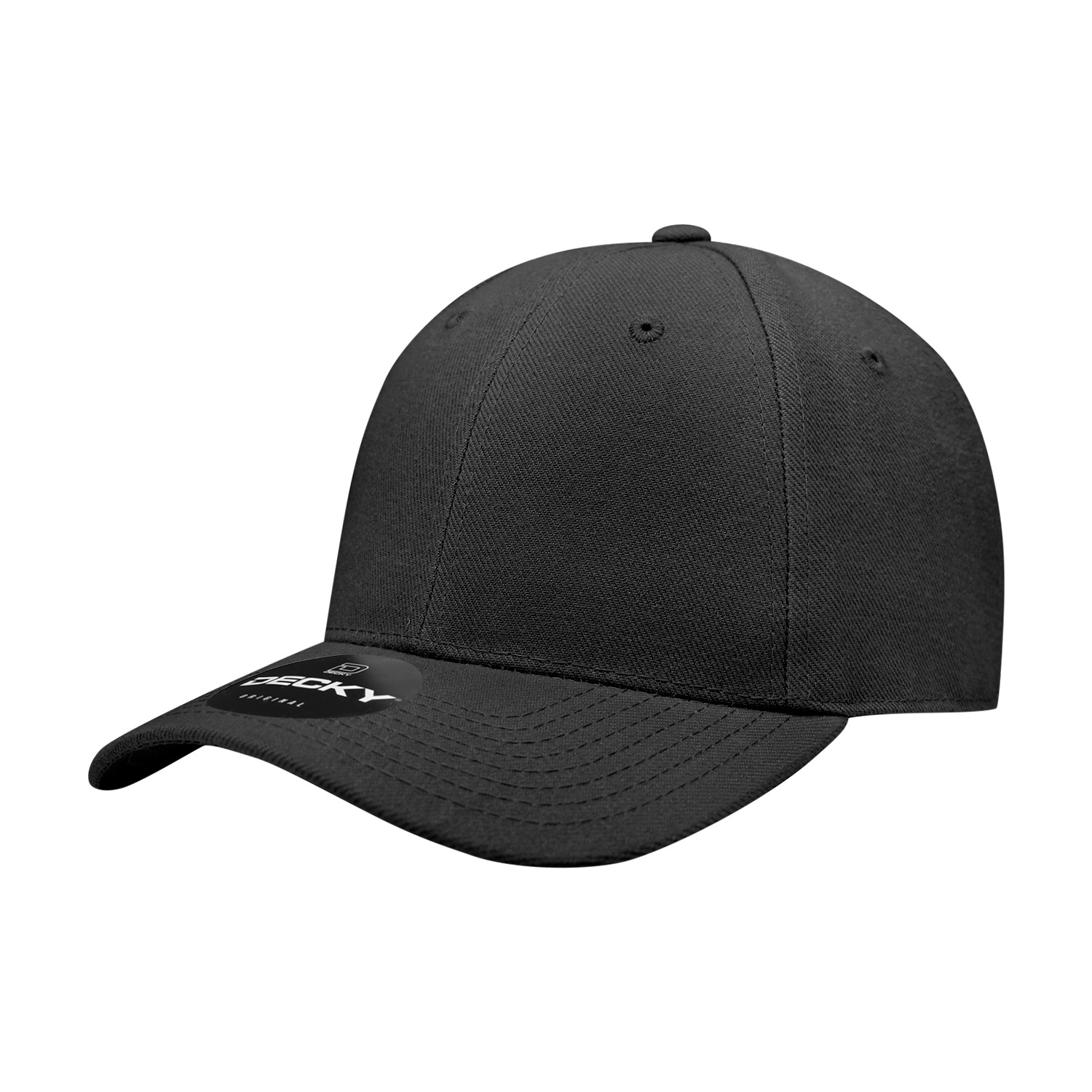 Decky Unisex 6 Panel High Profile Structured Acrylic/Polyester Fitted Cap – 402