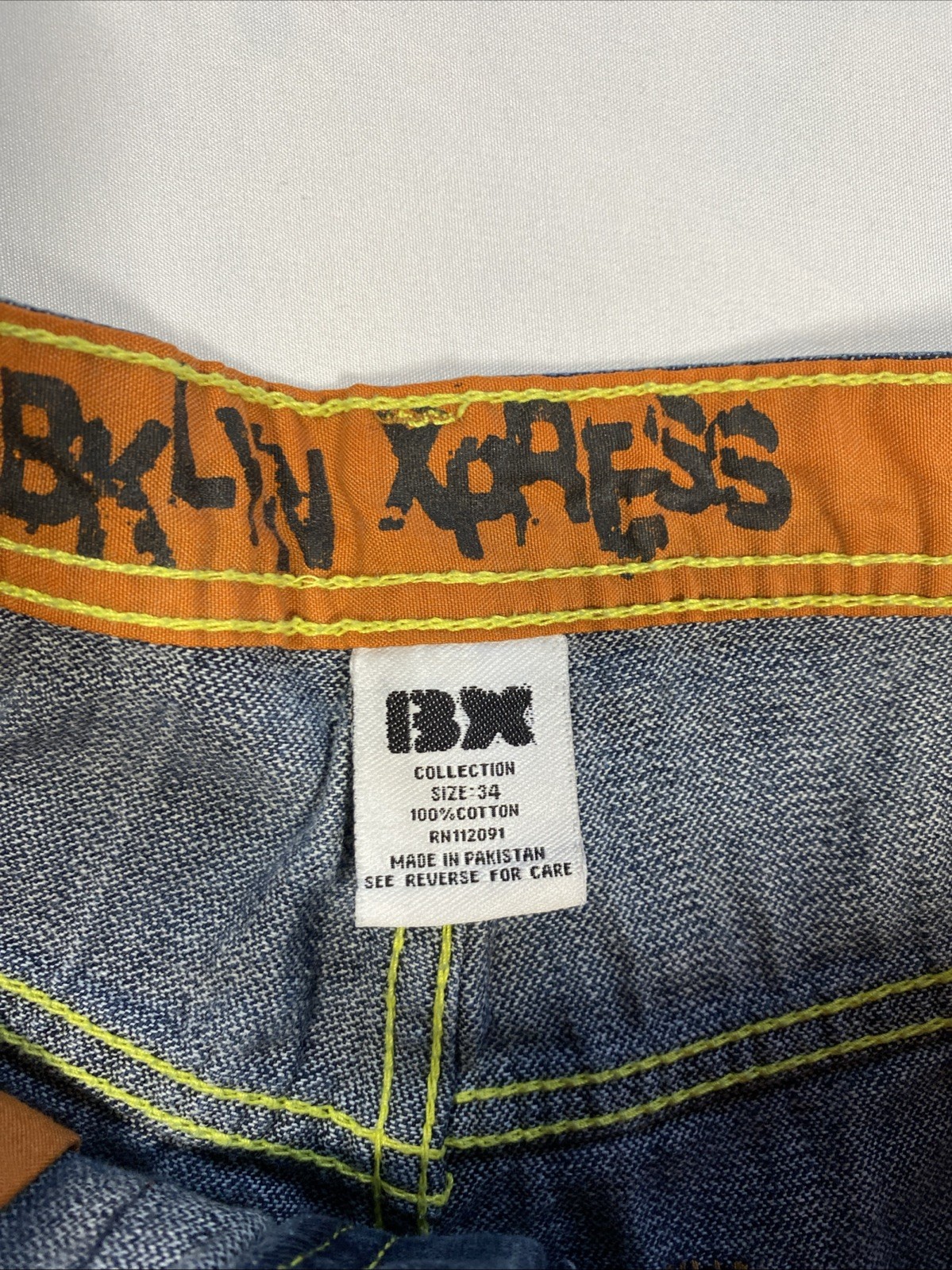 Brooklyn Xpress Y2K Denim Jeans 34 Streetwear Baggy 90s Grunge Hip Hop H