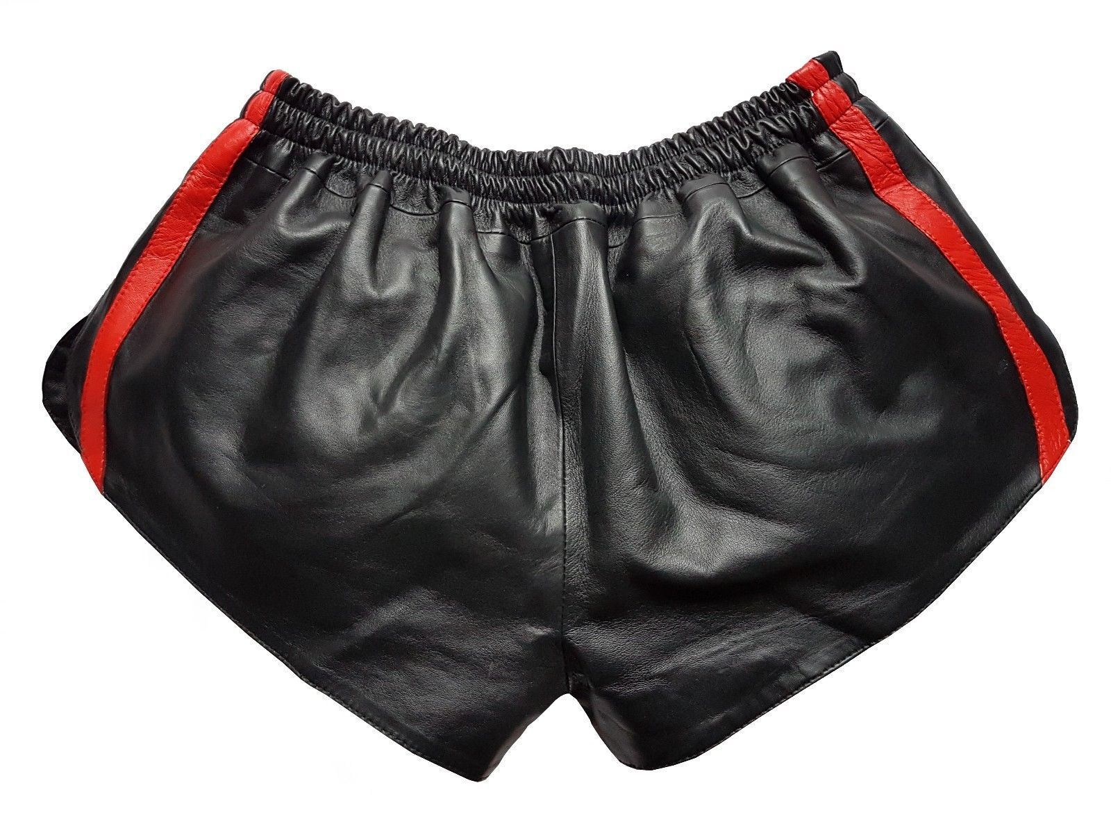 Leather short with elastic band made of lamb nappa size 32-34-36-38-40-42-44