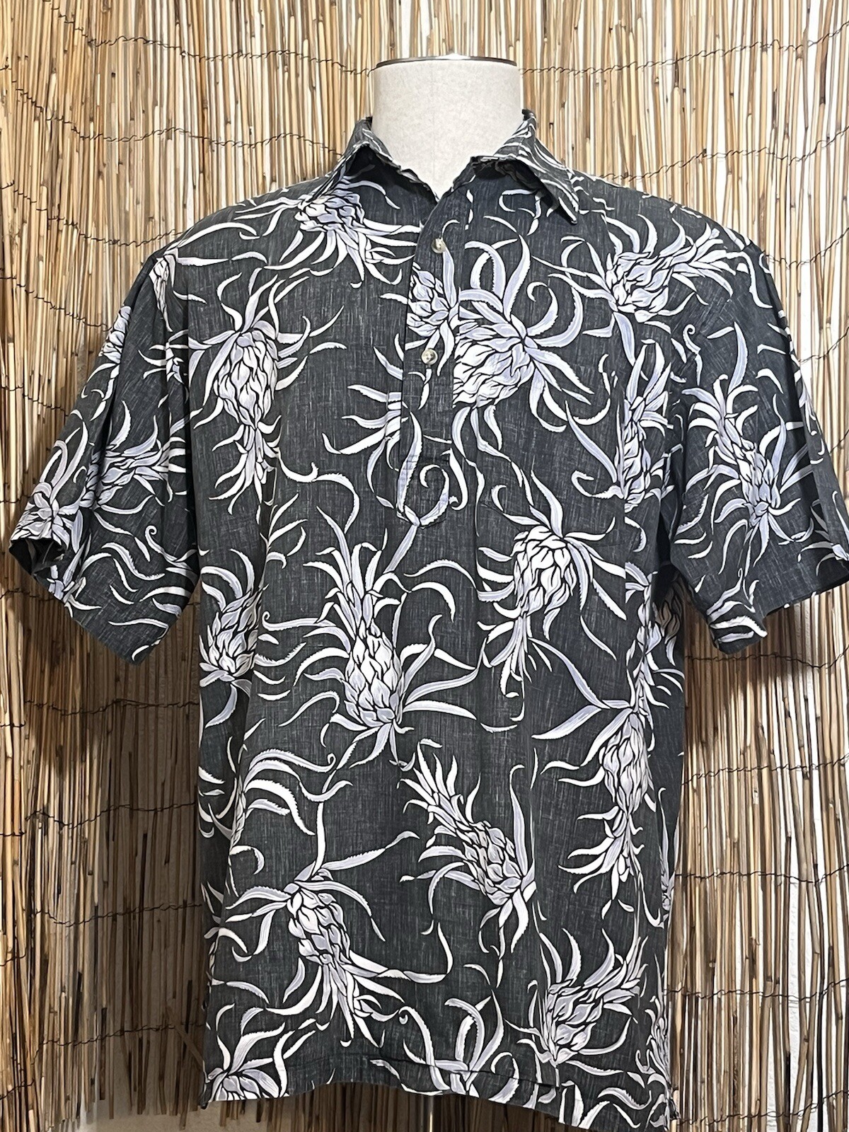 ONO & Company Mens SS 3-Button Hawaiian Pullover Shirt-XL-100% Cotton Broadcloth