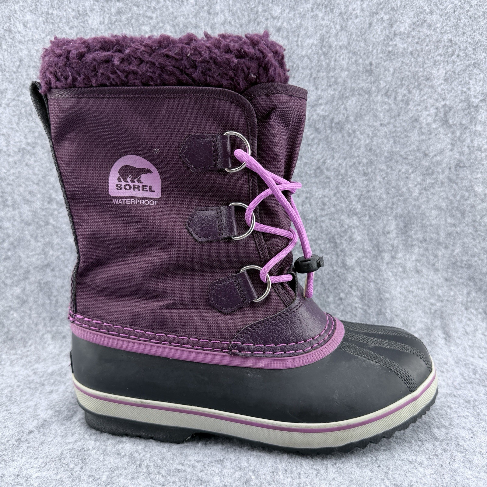 Sorel Waterproof Faux Fur Adjustable Lined Boot Women’s Size 5 Purple NY1879-562