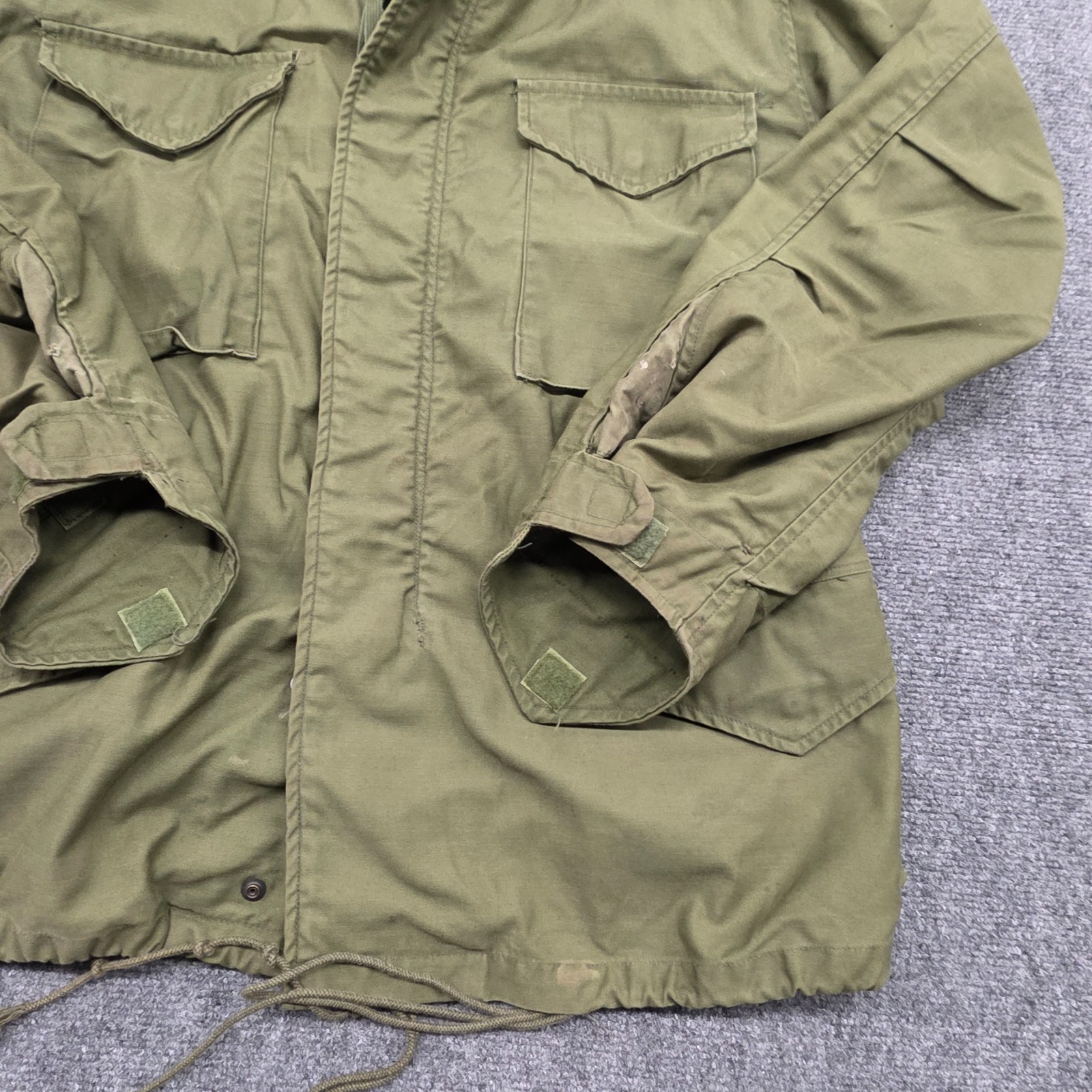 OG-107 Vtg 60s M65 Field Jacket Vietnam Era Army Coat Men Green – SHORT LARGE