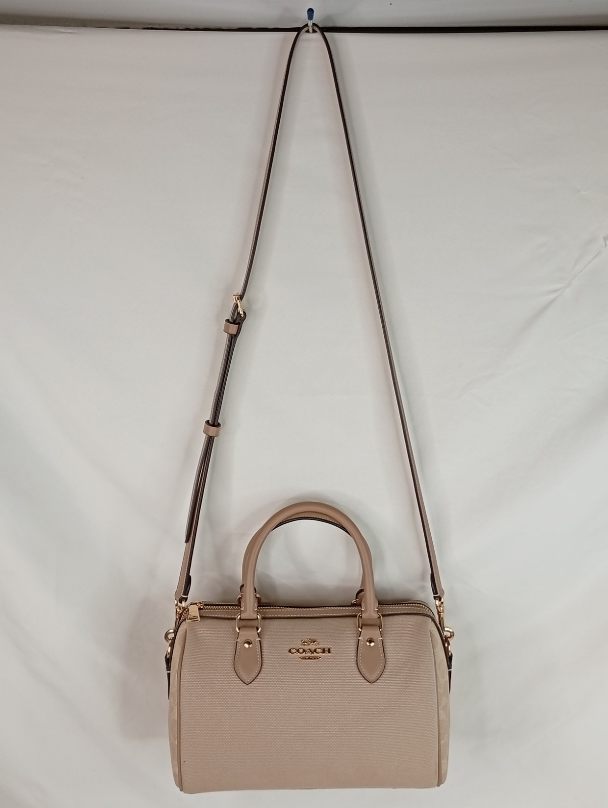 Coach Rowan Satchel Bag In Colorblock w/ Detachable Crossbody Strap Tan CAK58