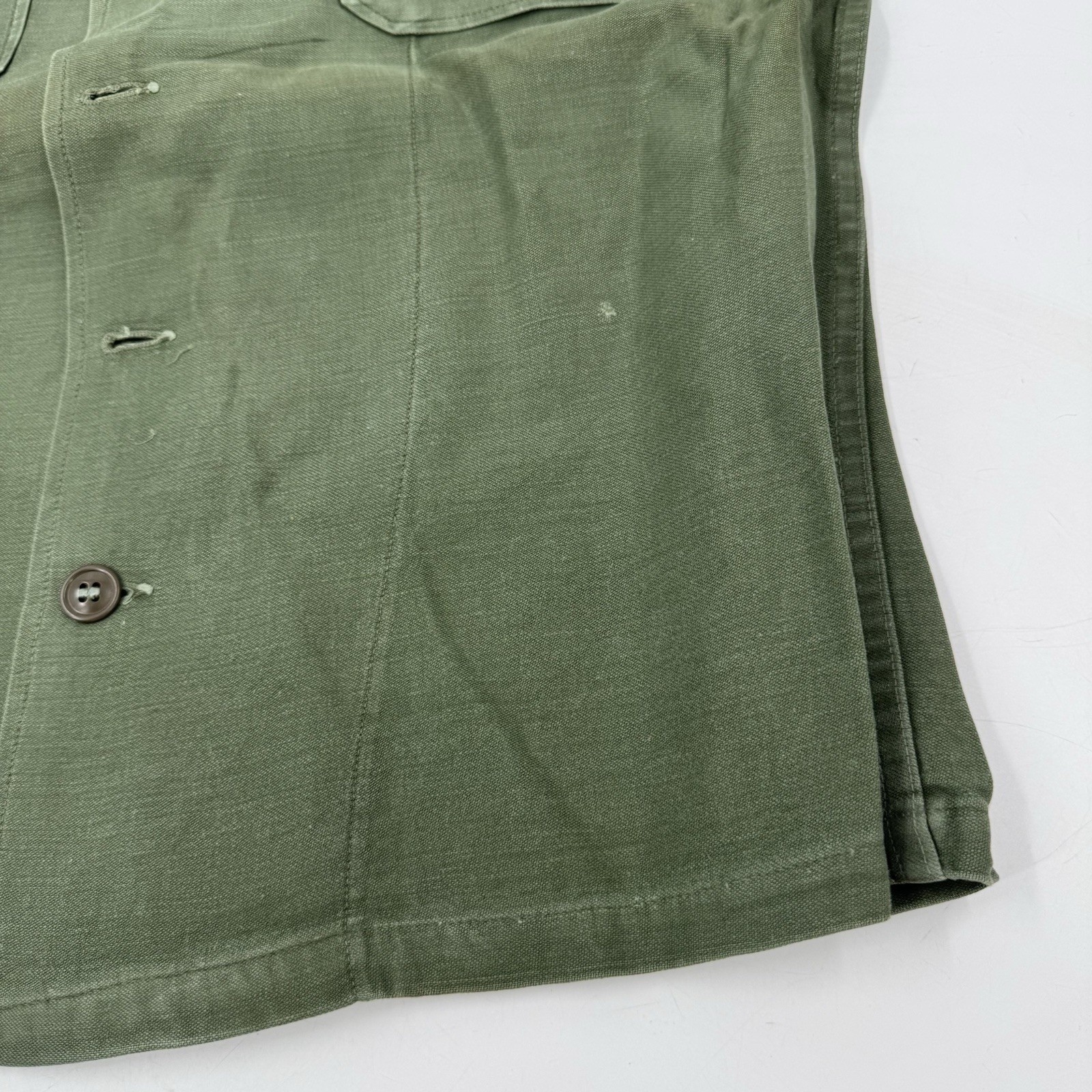 Vtg US Army Military Stencil Shirt Jacket WWII Korean Vietnam War Uniform L