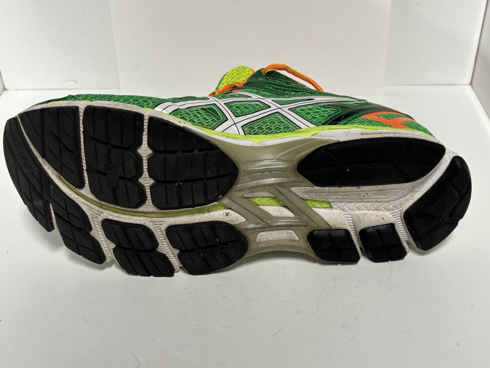 ASICS GEL Mens GT-2000 2 Classic Green White Orange Clownfish Running Shoe-11.5