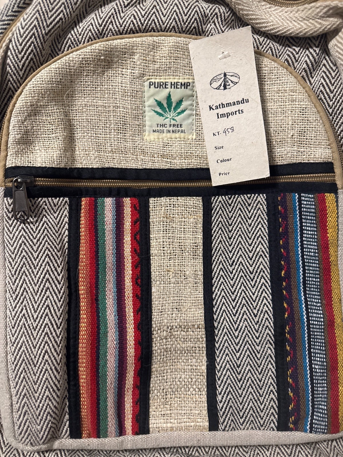 Kathmandu Backpack NWT Pure Hemp Full Size Boho
