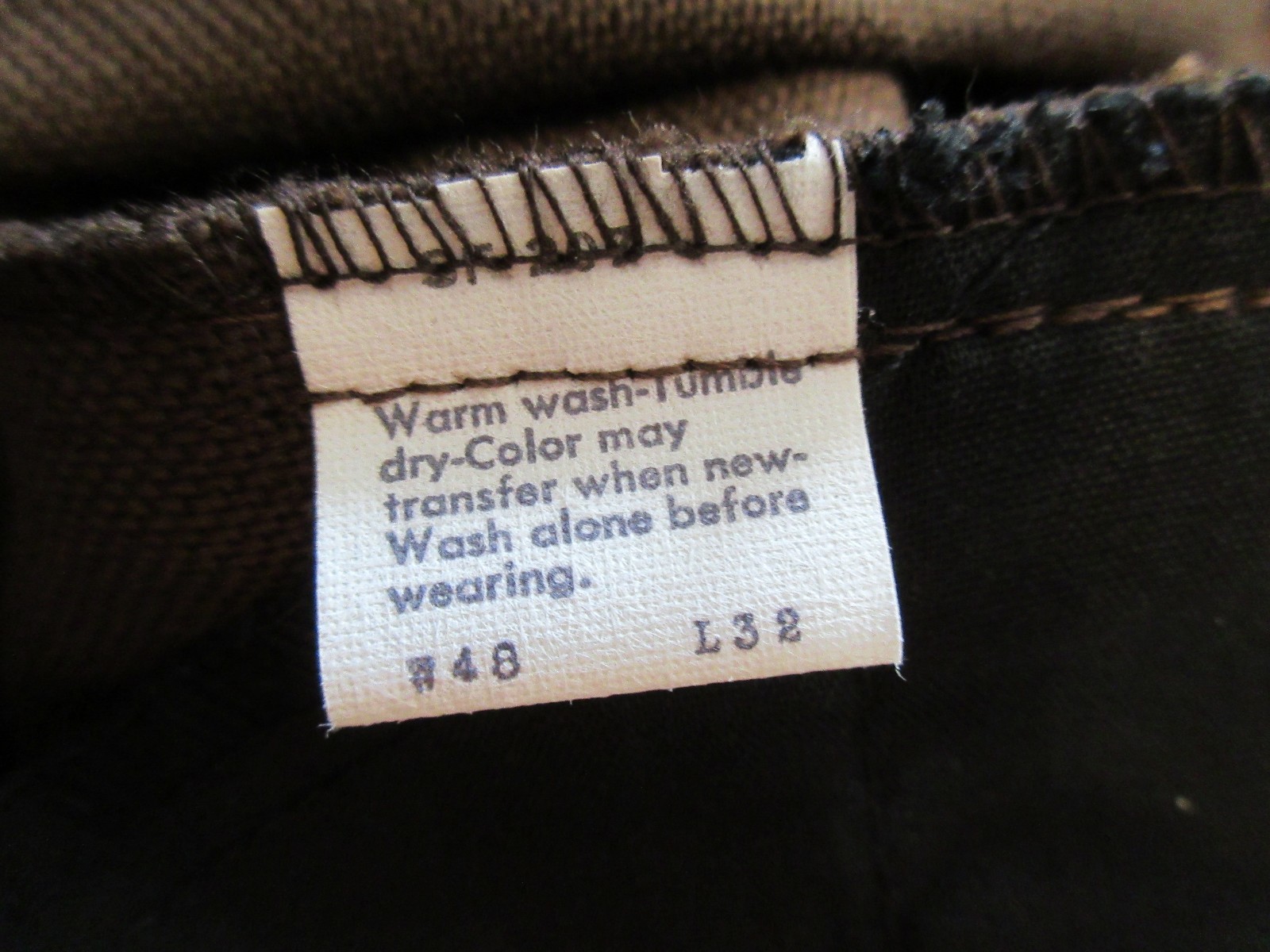 VTG Levis 546 Boot Cut Pants Size 48 X 32 NWOT Poly Cotton Dark Brown