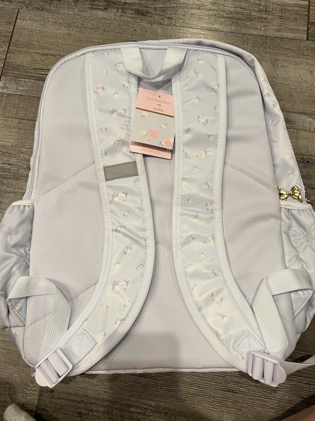 LoveShackFancy x Target Yoobi Blue Everblooming Rosettes Ditsy Backpack NWT!